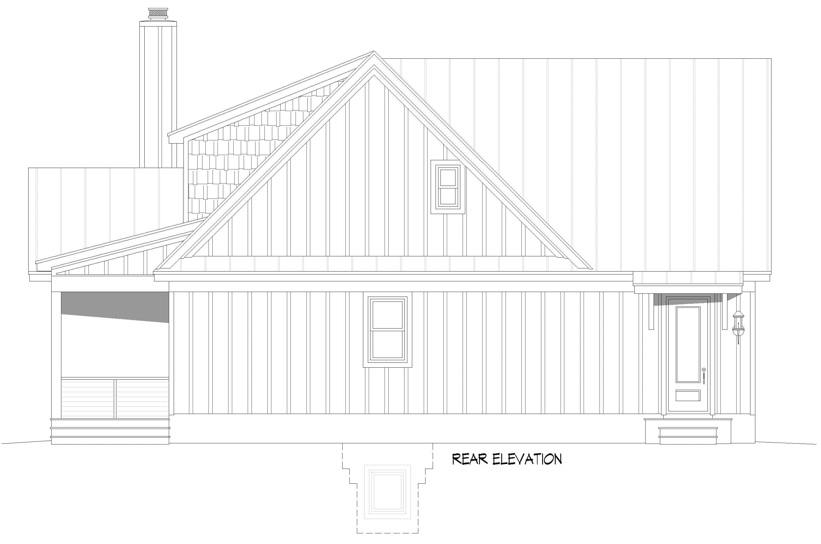 Home Plan Rear Elevation of this 5-Bedroom,4166 Sq Ft Plan -196-1954