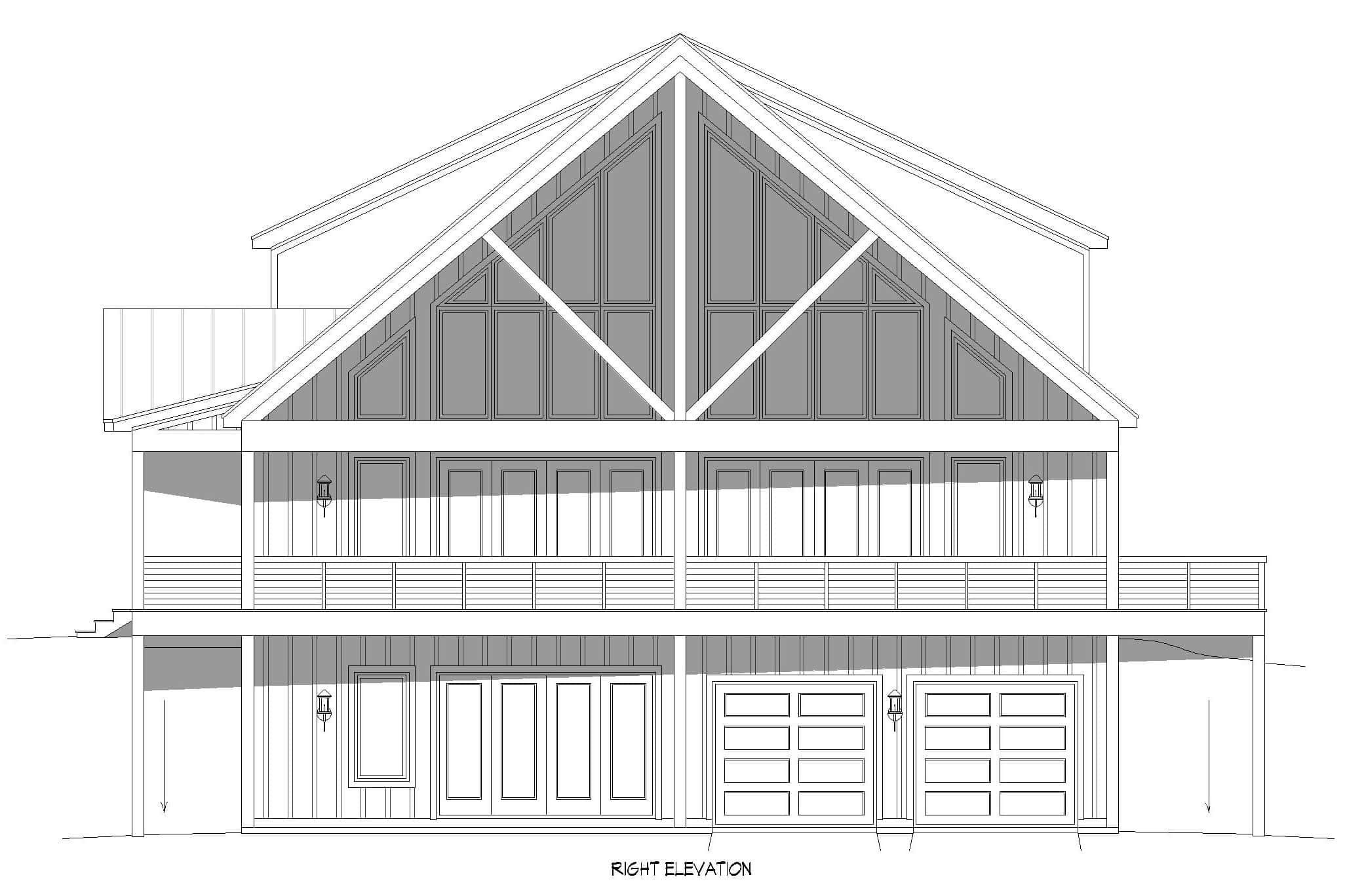 Home Plan Right Elevation of this 3-Bedroom,3006 Sq Ft Plan -196-1955