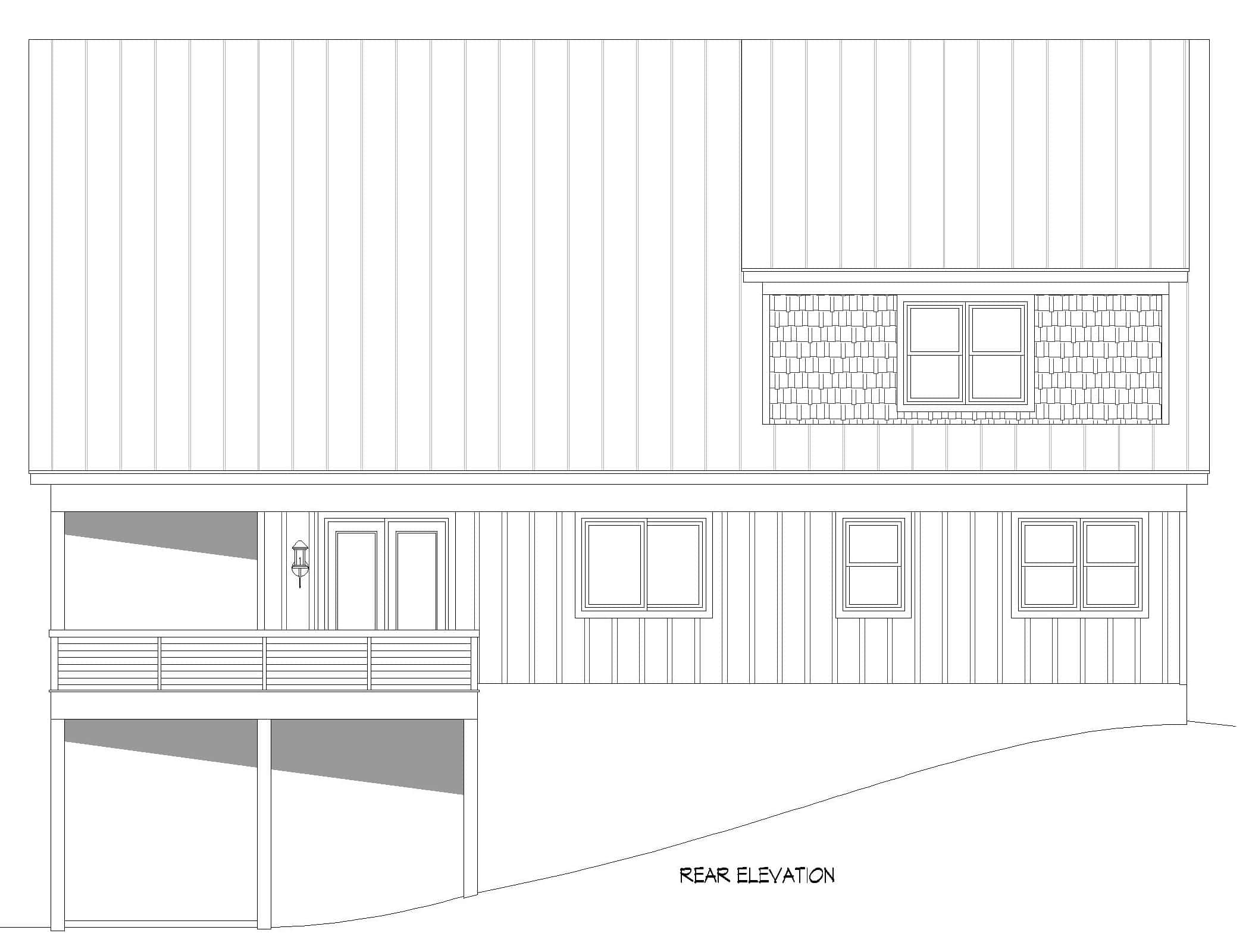 Home Plan Rear Elevation of this 3-Bedroom,3006 Sq Ft Plan -196-1955