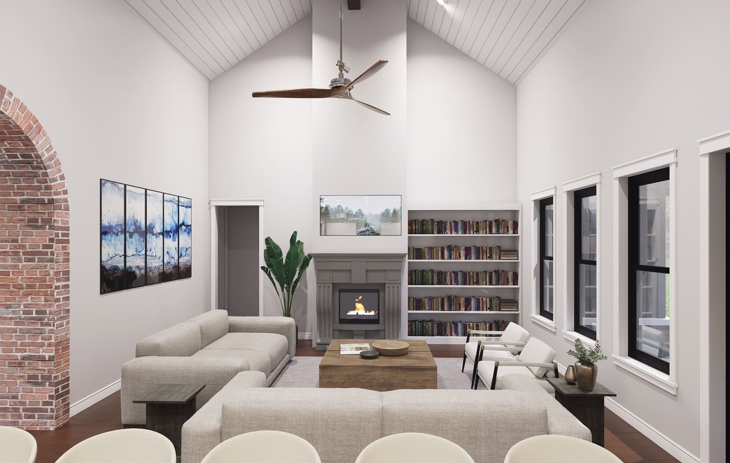 Living Room of this 3-Bedroom,2450 Sq Ft Plan -196-1957