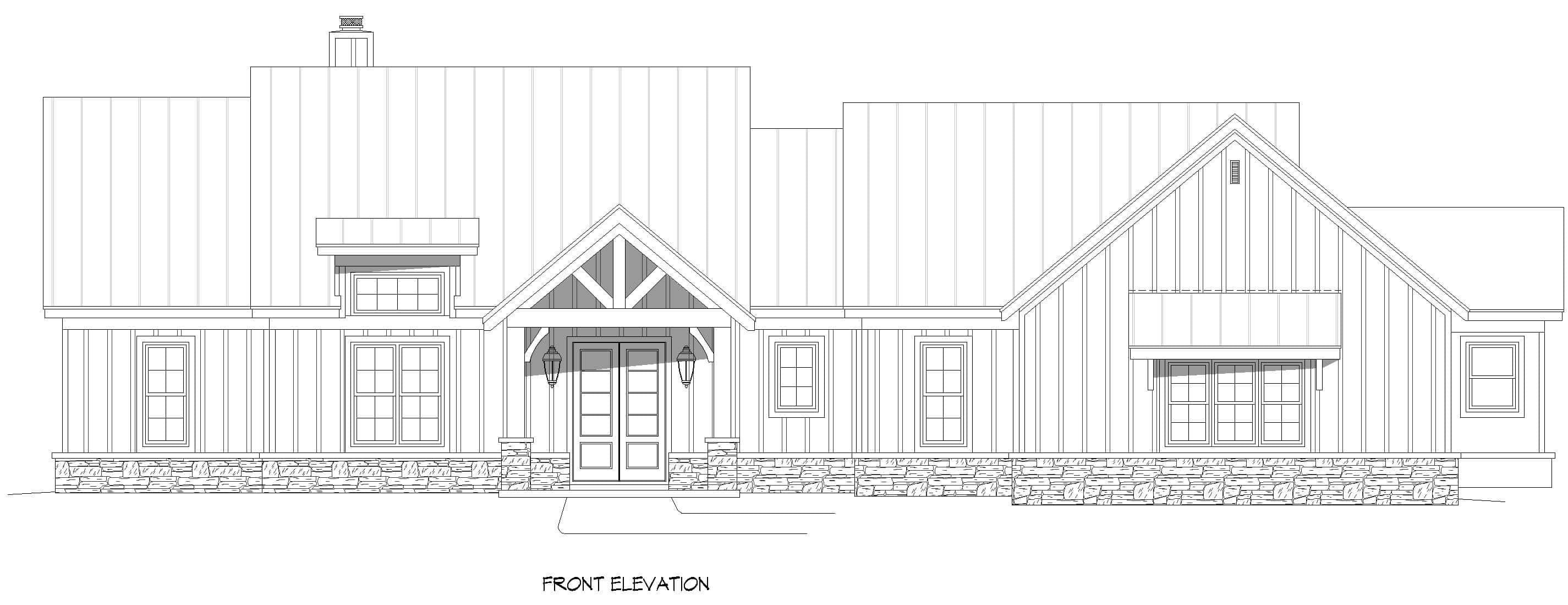 Home Plan Front Elevation of this 3-Bedroom,2450 Sq Ft Plan -196-1957