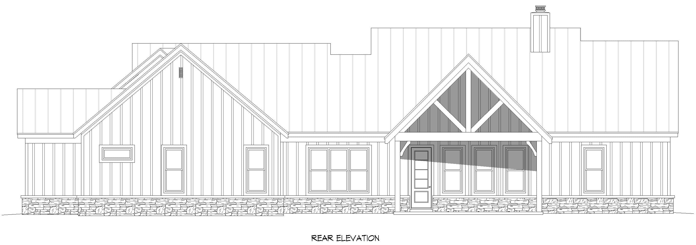 Home Plan Right Elevation of this 3-Bedroom,2450 Sq Ft Plan -196-1957