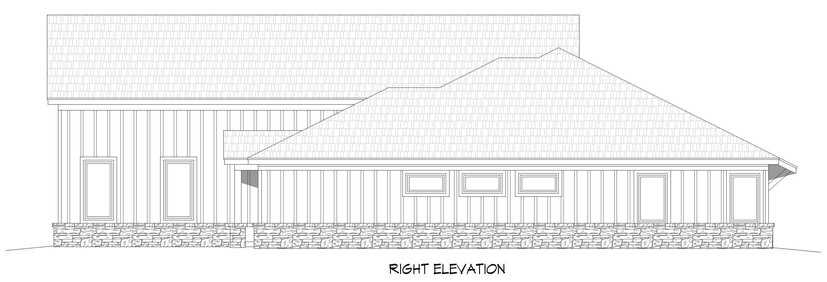 Home Plan Right Elevation of this 3-Bedroom,2495 Sq Ft Plan -196-1958