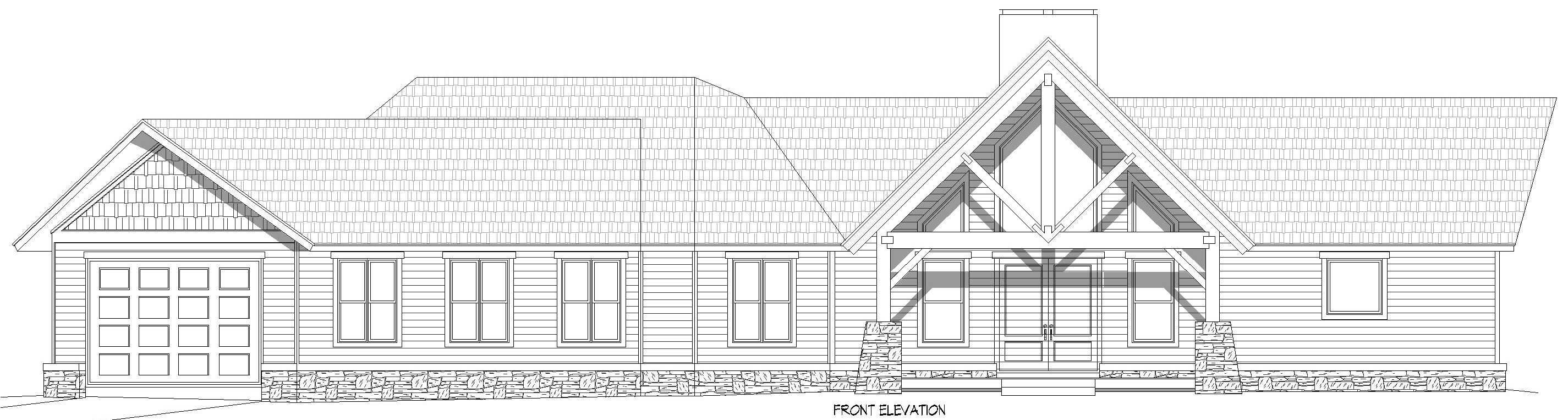 Home Plan Front Elevation of this 3-Bedroom,3198 Sq Ft Plan -196-1959