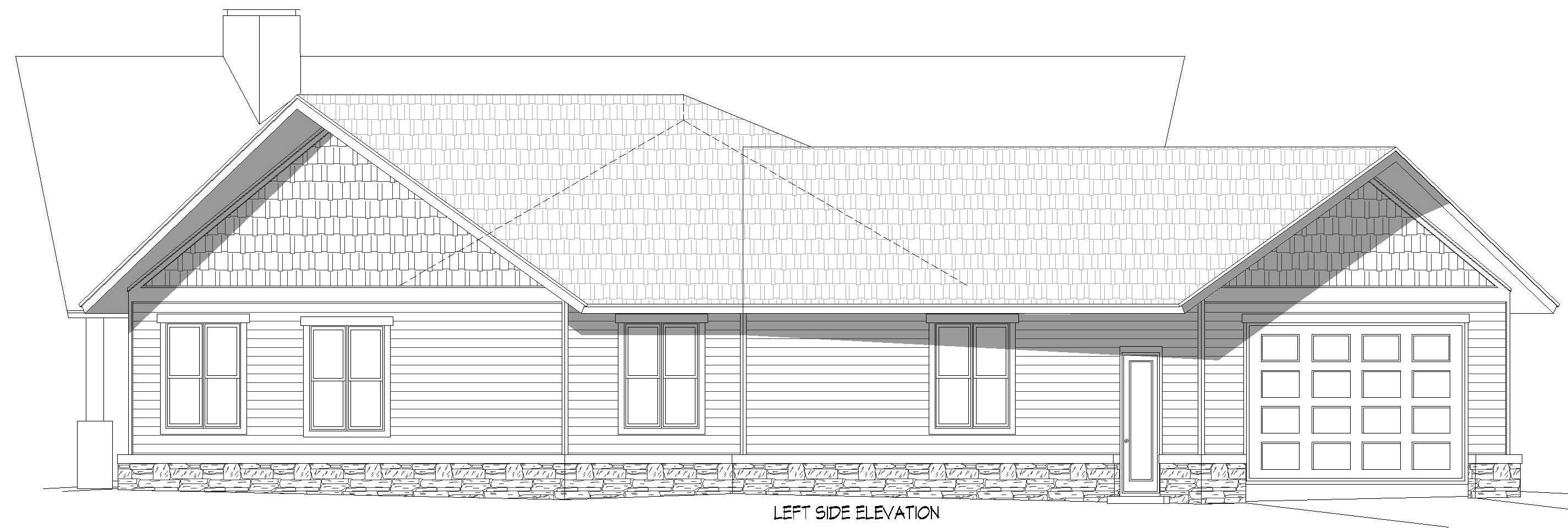 Home Plan Left Elevation of this 3-Bedroom,3198 Sq Ft Plan -196-1959