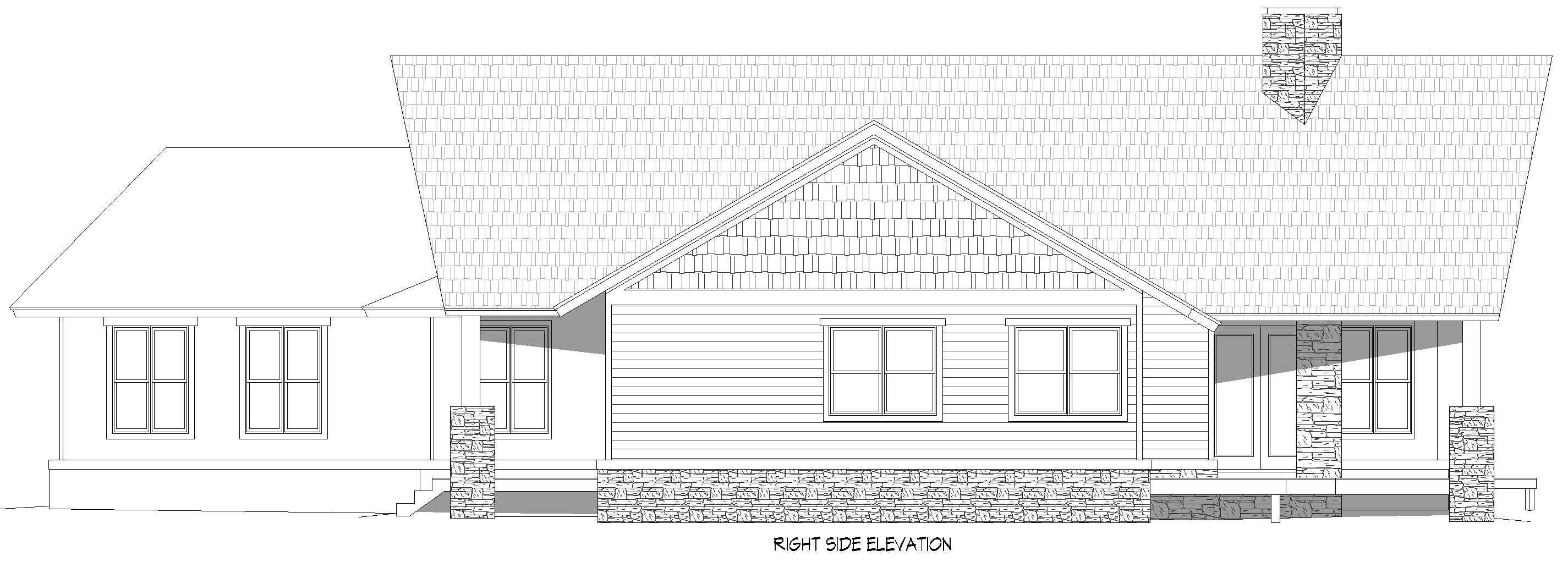 Home Plan Right Elevation of this 3-Bedroom,3198 Sq Ft Plan -196-1959