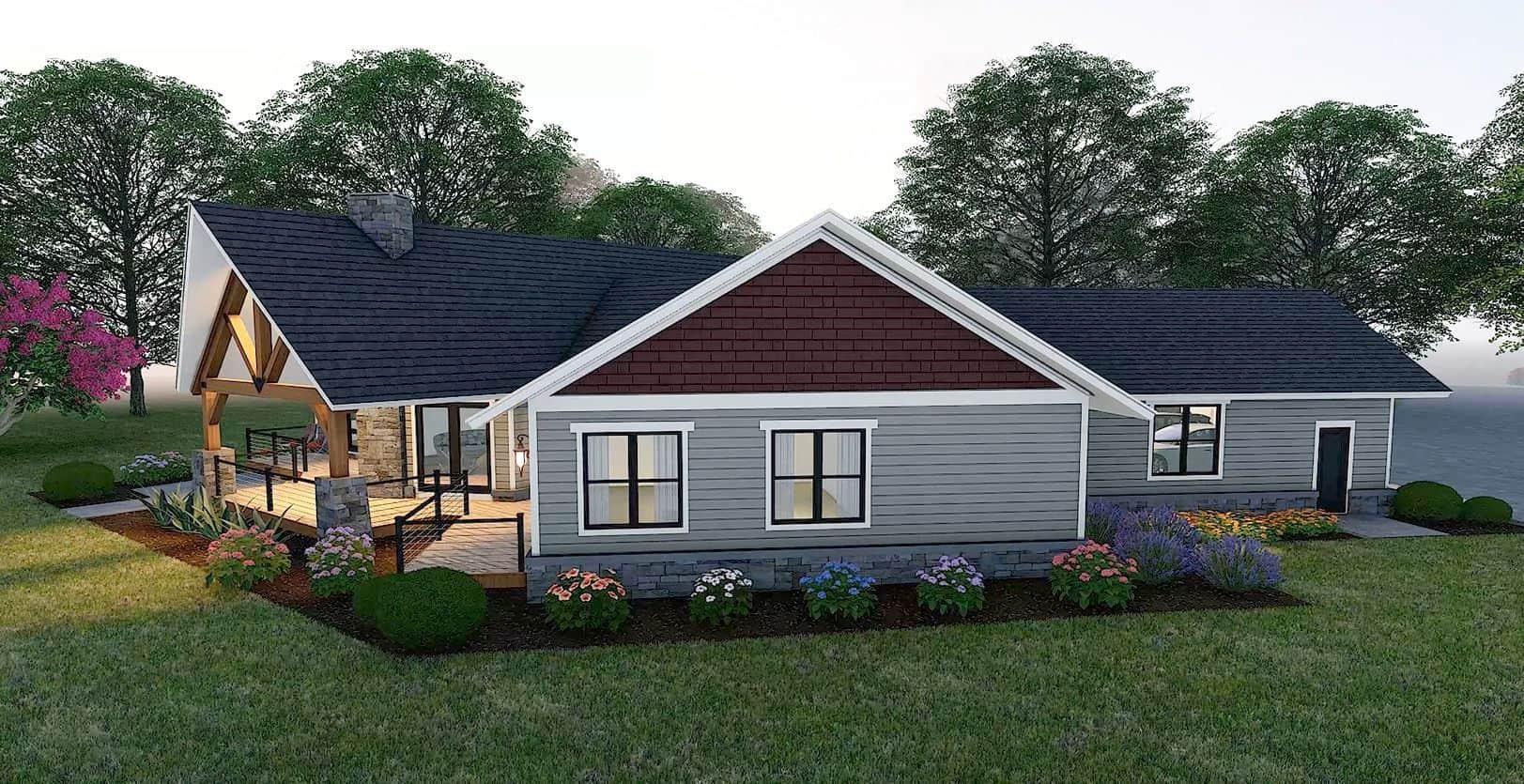 Left Side View of this 3-Bedroom,3198 Sq Ft Plan -196-1959