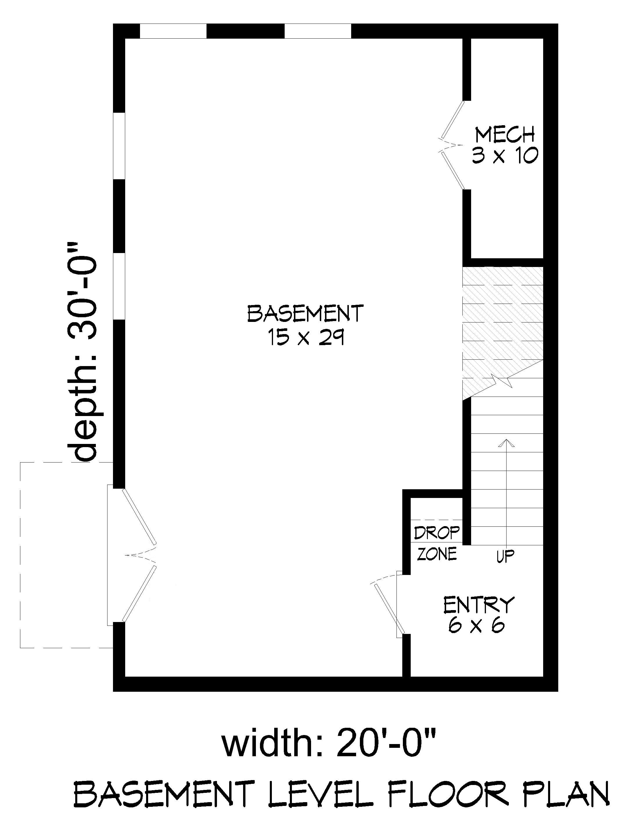 Basement of Modern Plan #196-1960