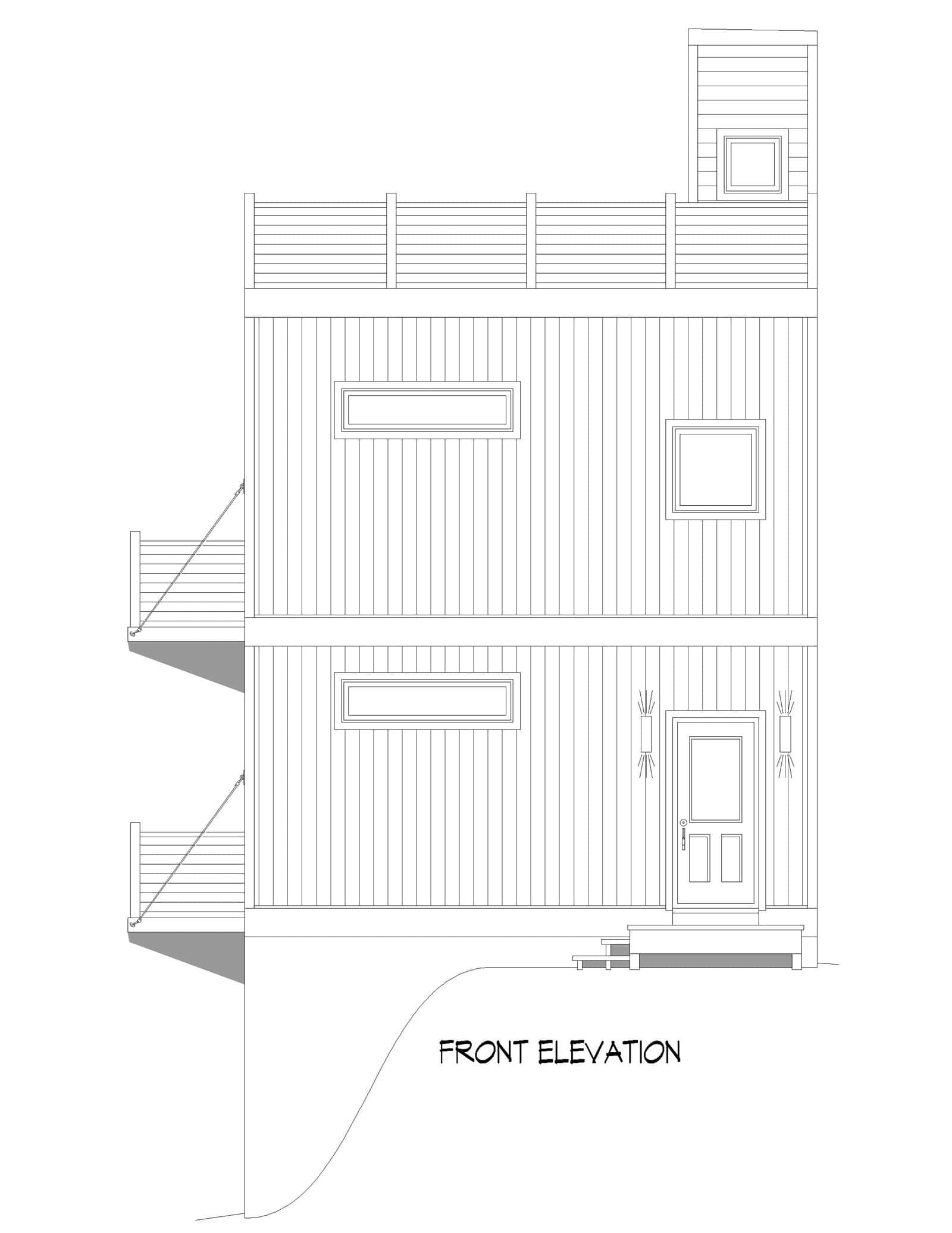 Home Plan Front Elevation of this 3-Bedroom,1337 Sq Ft Plan -196-1960