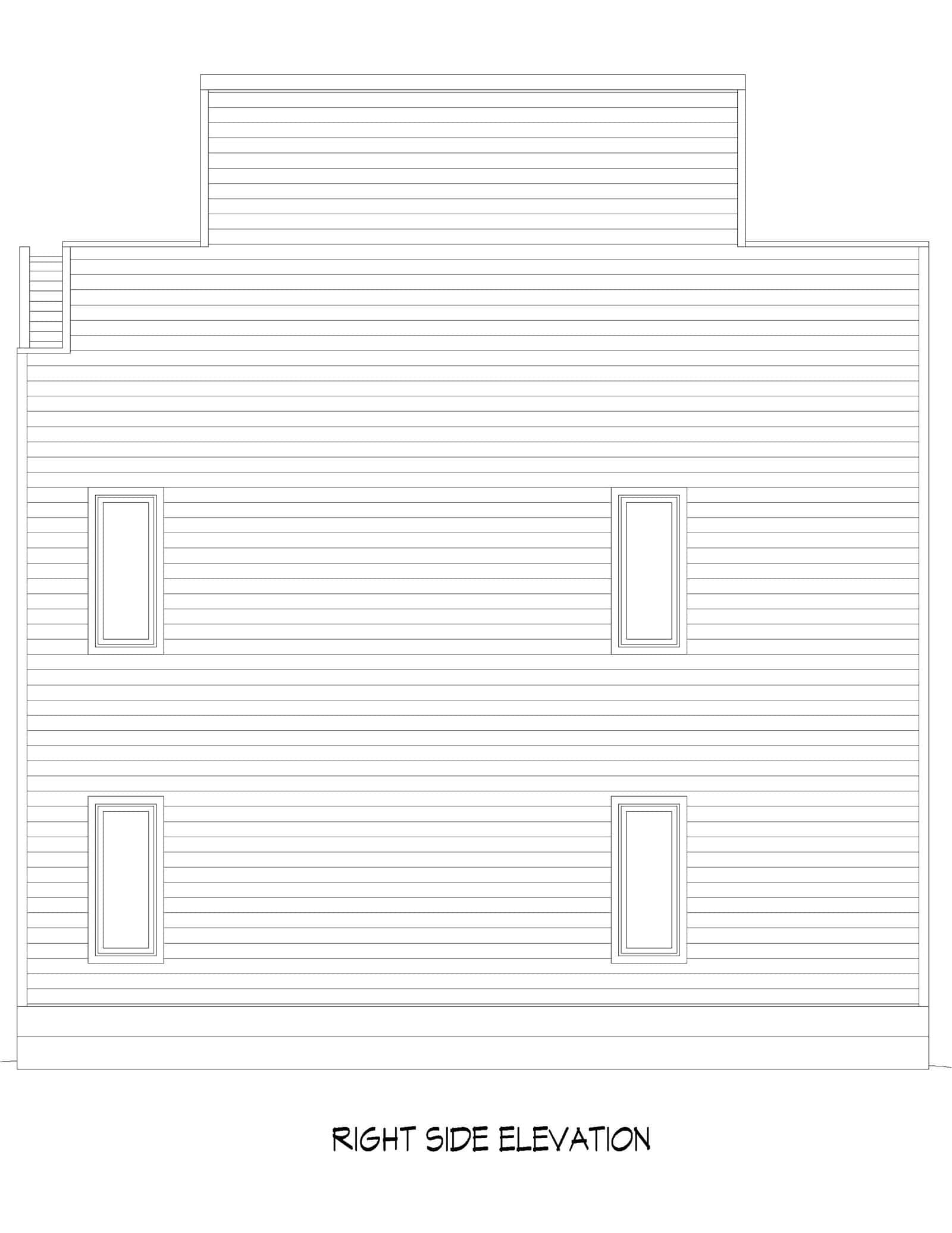 Home Plan Right Elevation of this 3-Bedroom,1337 Sq Ft Plan -196-1960