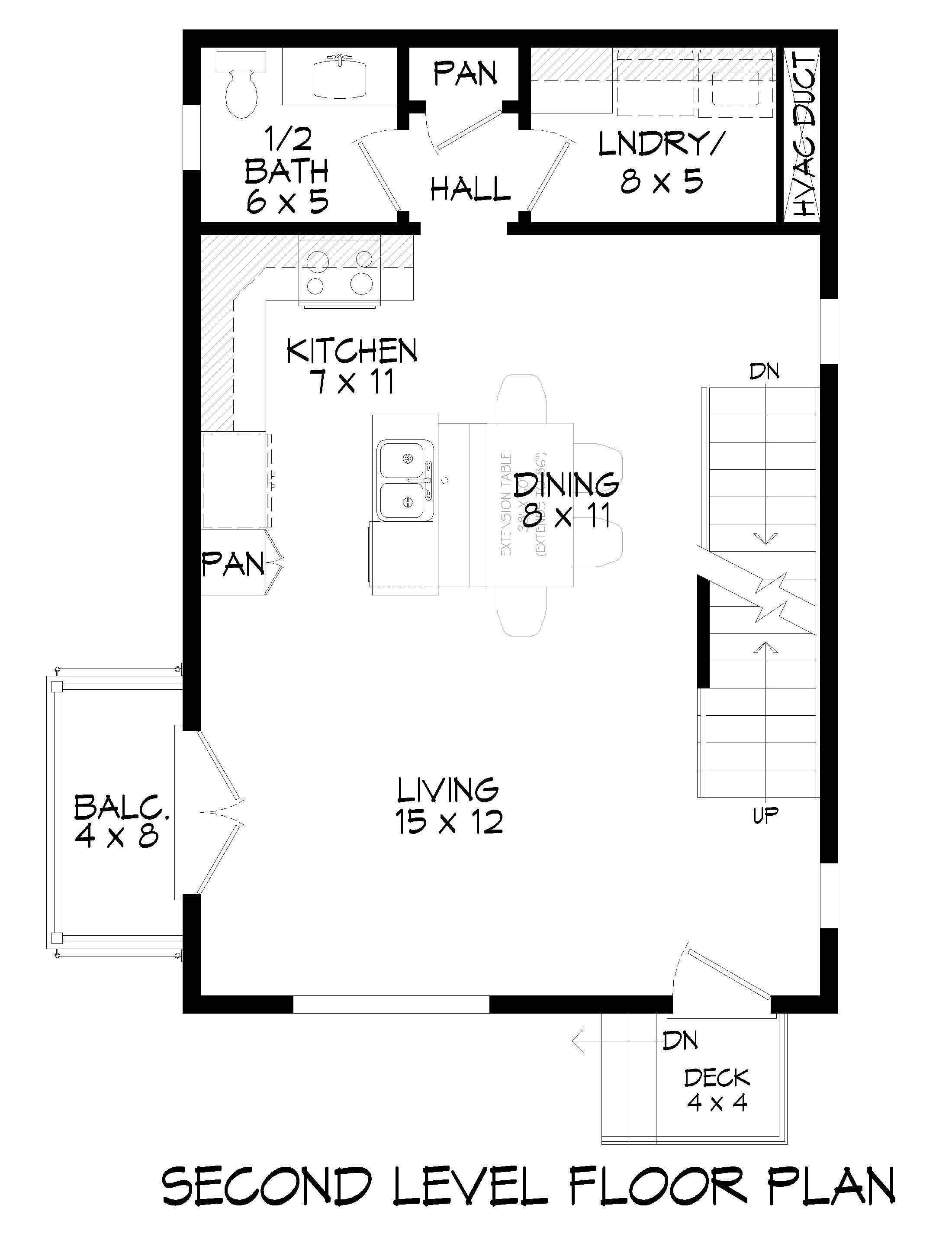 Upper Level of Modern Plan #196-1960