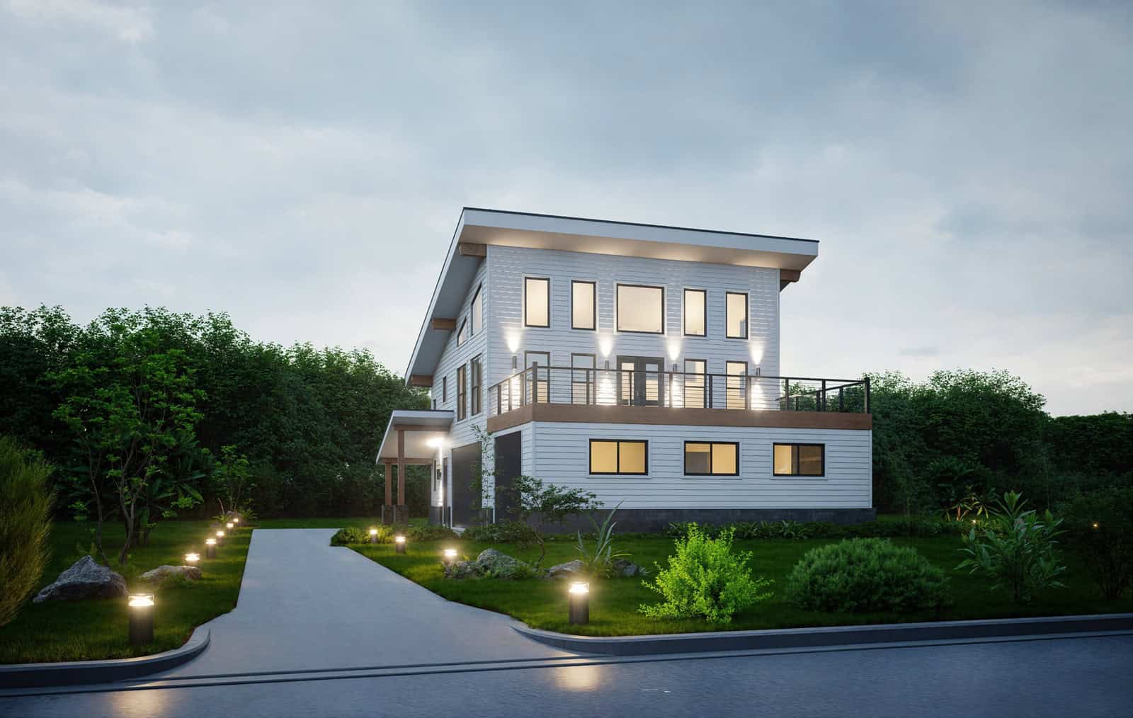 Home at Night of this 2-Bedroom,1558 Sq Ft Plan -196-1961