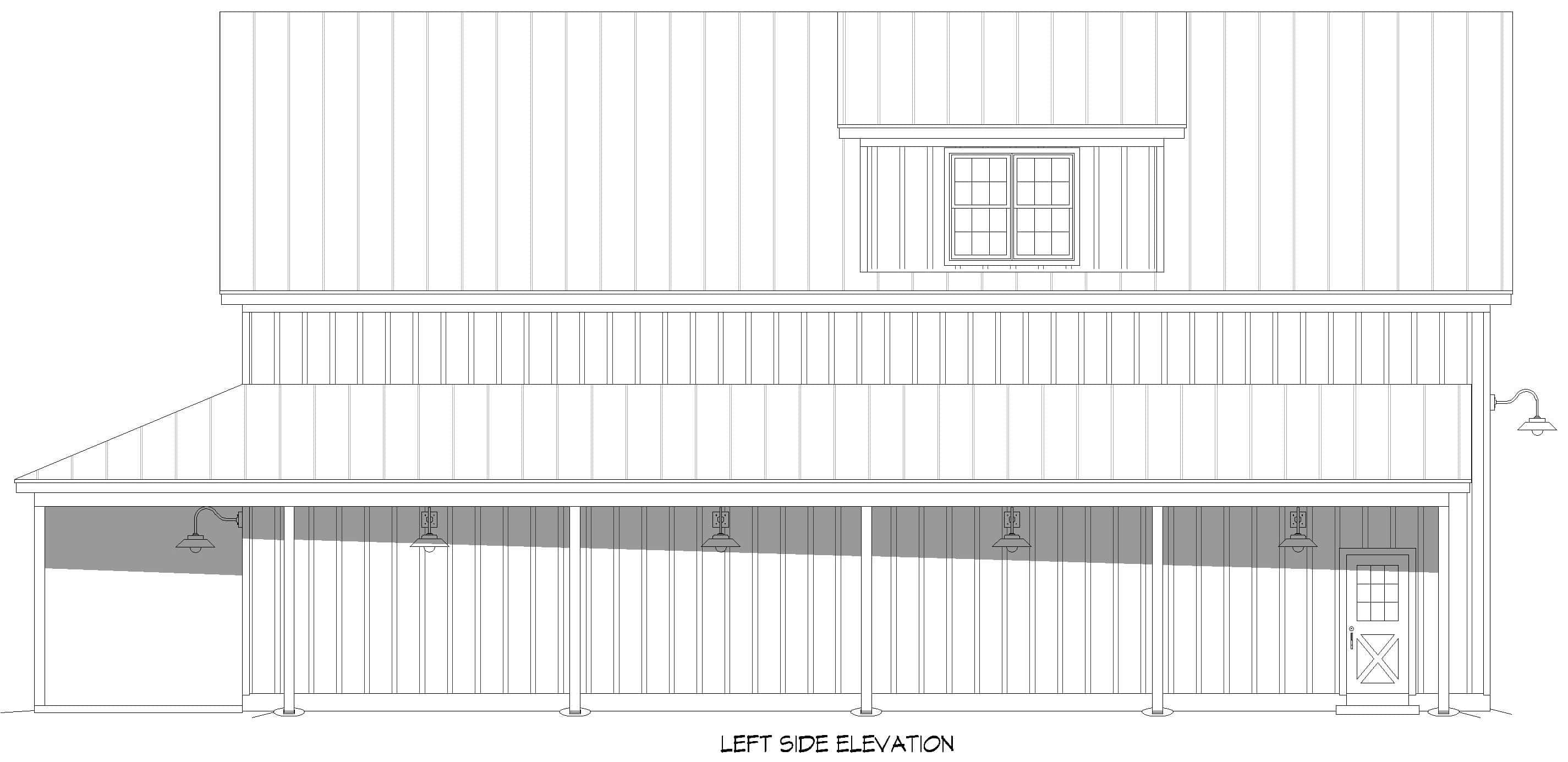 Home Plan Left Elevation of this 2-Bedroom,1541 Sq Ft Plan -196-1962