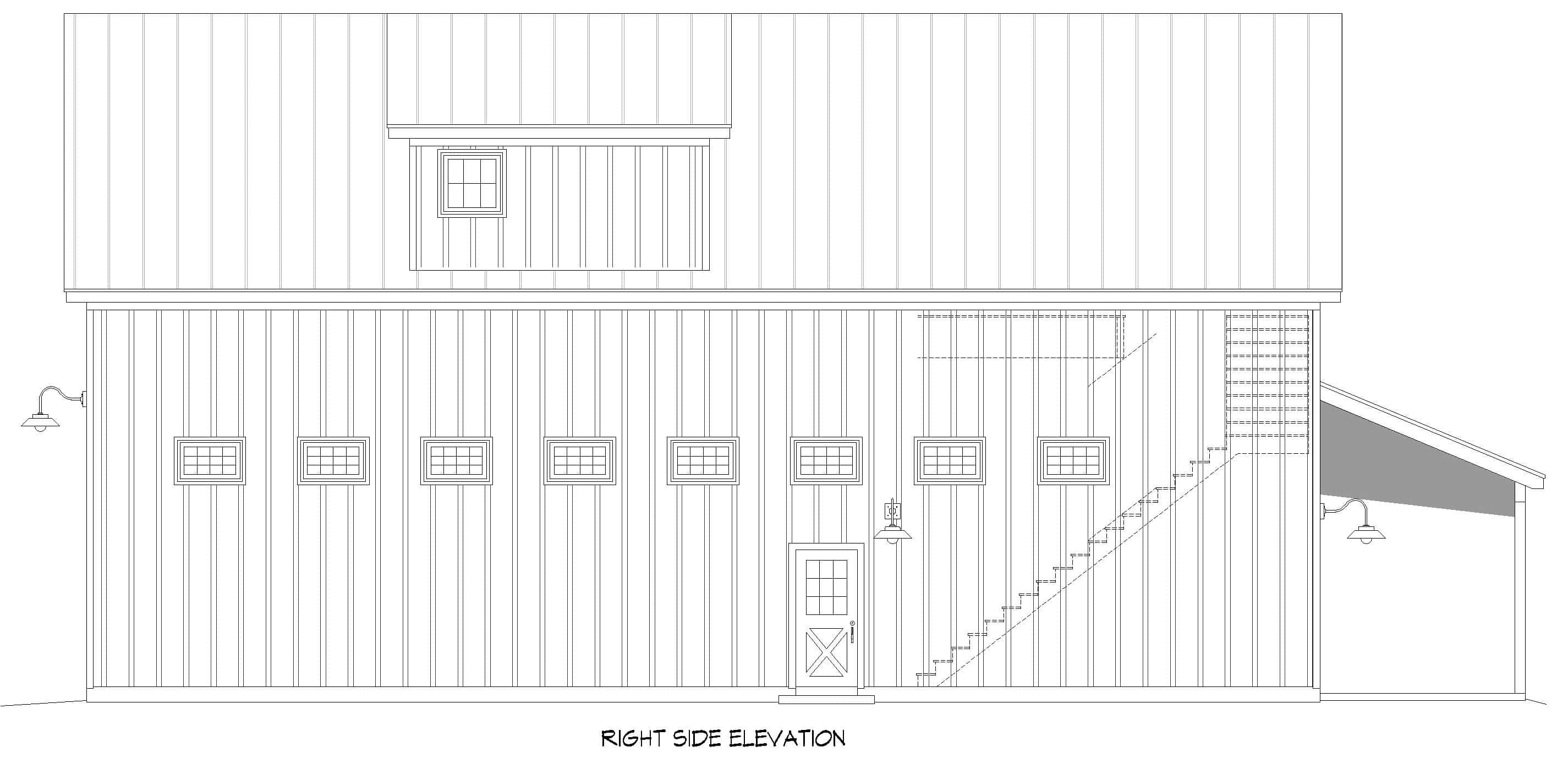 Home Plan Right Elevation of this 2-Bedroom,1541 Sq Ft Plan -196-1962