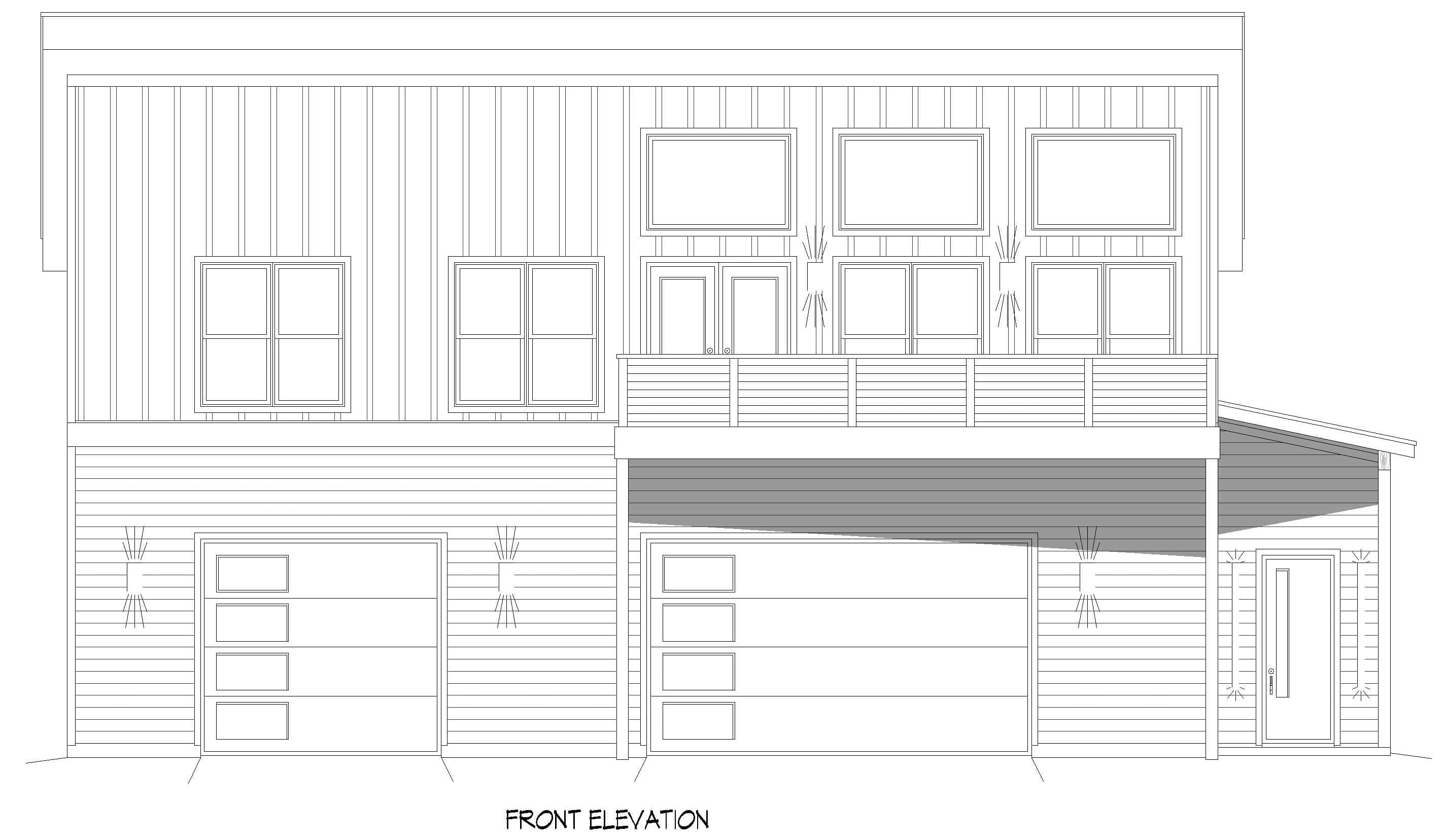 Home Plan Front Elevation of this 3-Bedroom,1914 Sq Ft Plan -196-1963