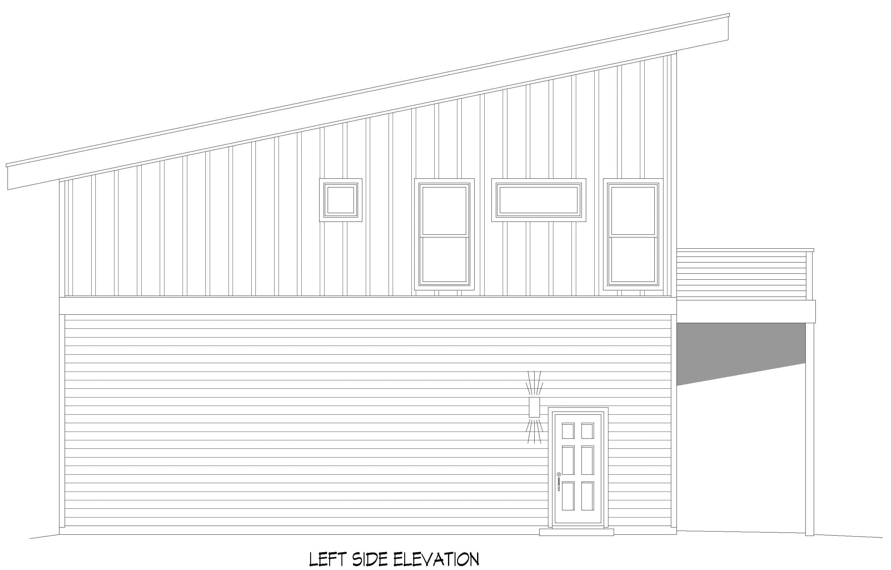 Home Plan Left Elevation of this 3-Bedroom,1914 Sq Ft Plan -196-1963