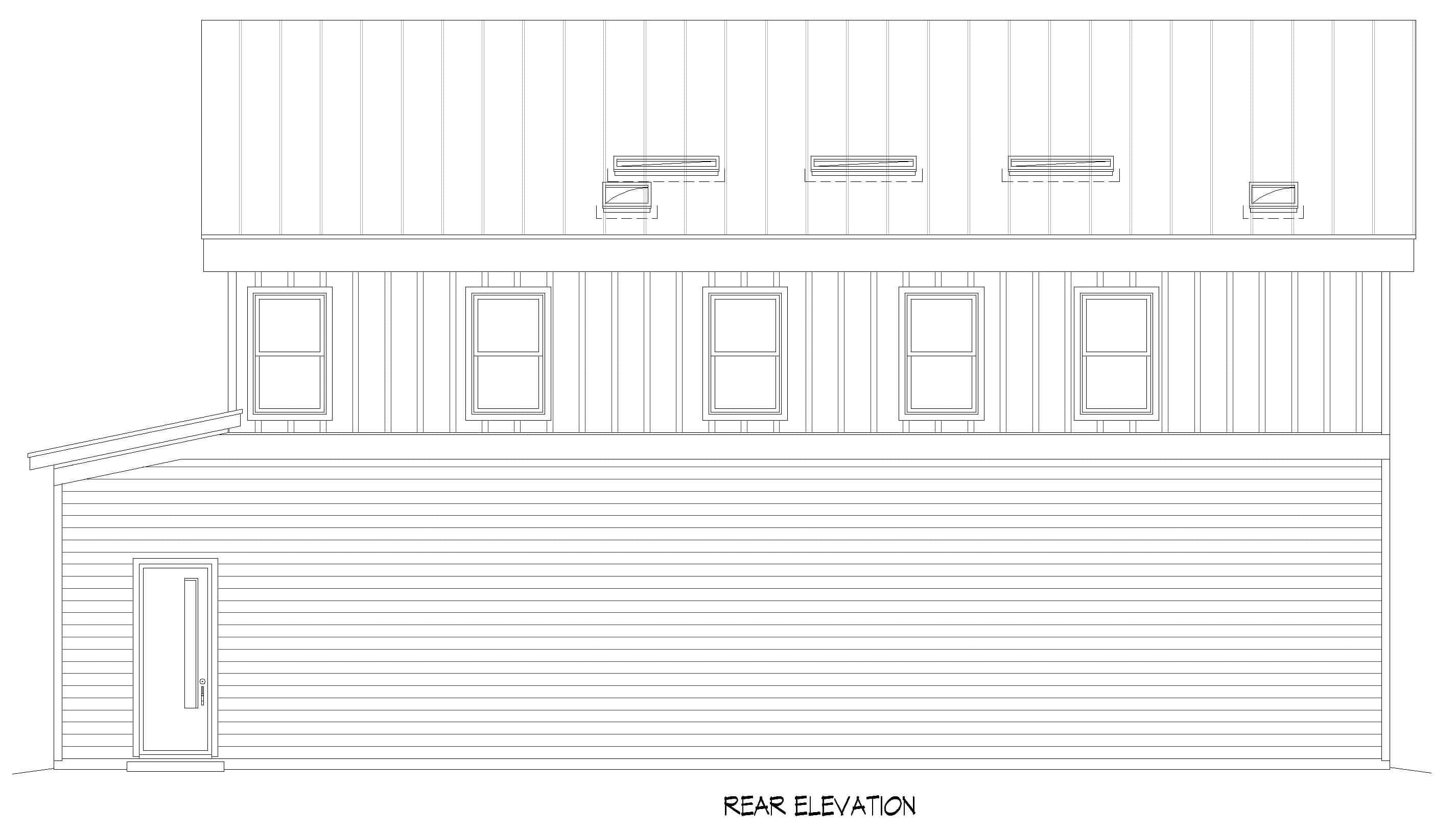 Home Plan Rear Elevation of this 3-Bedroom,1914 Sq Ft Plan -196-1963