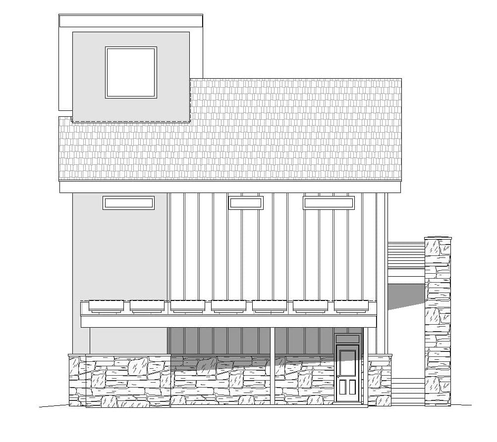 Home Plan Left Elevation of this 2-Bedroom,1850 Sq Ft Plan -196-1964