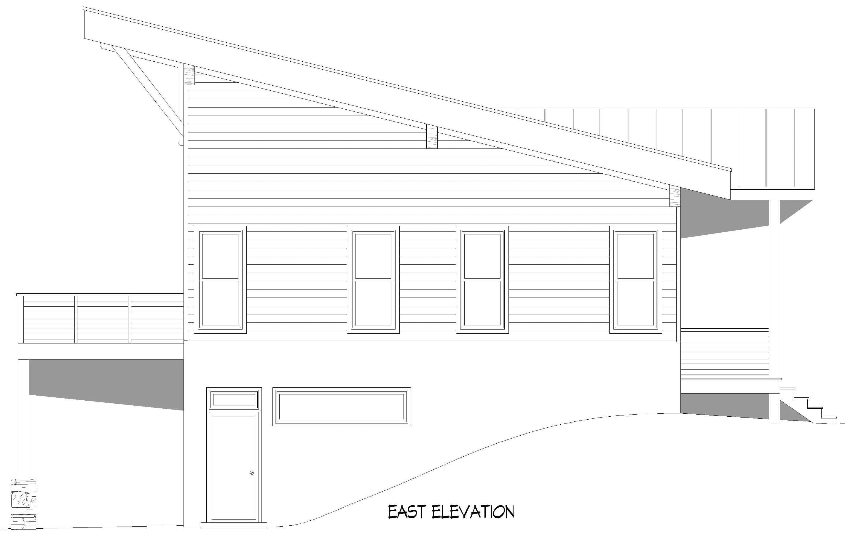 Home Plan Right Elevation of this 2-Bedroom,1488 Sq Ft Plan -196-1965
