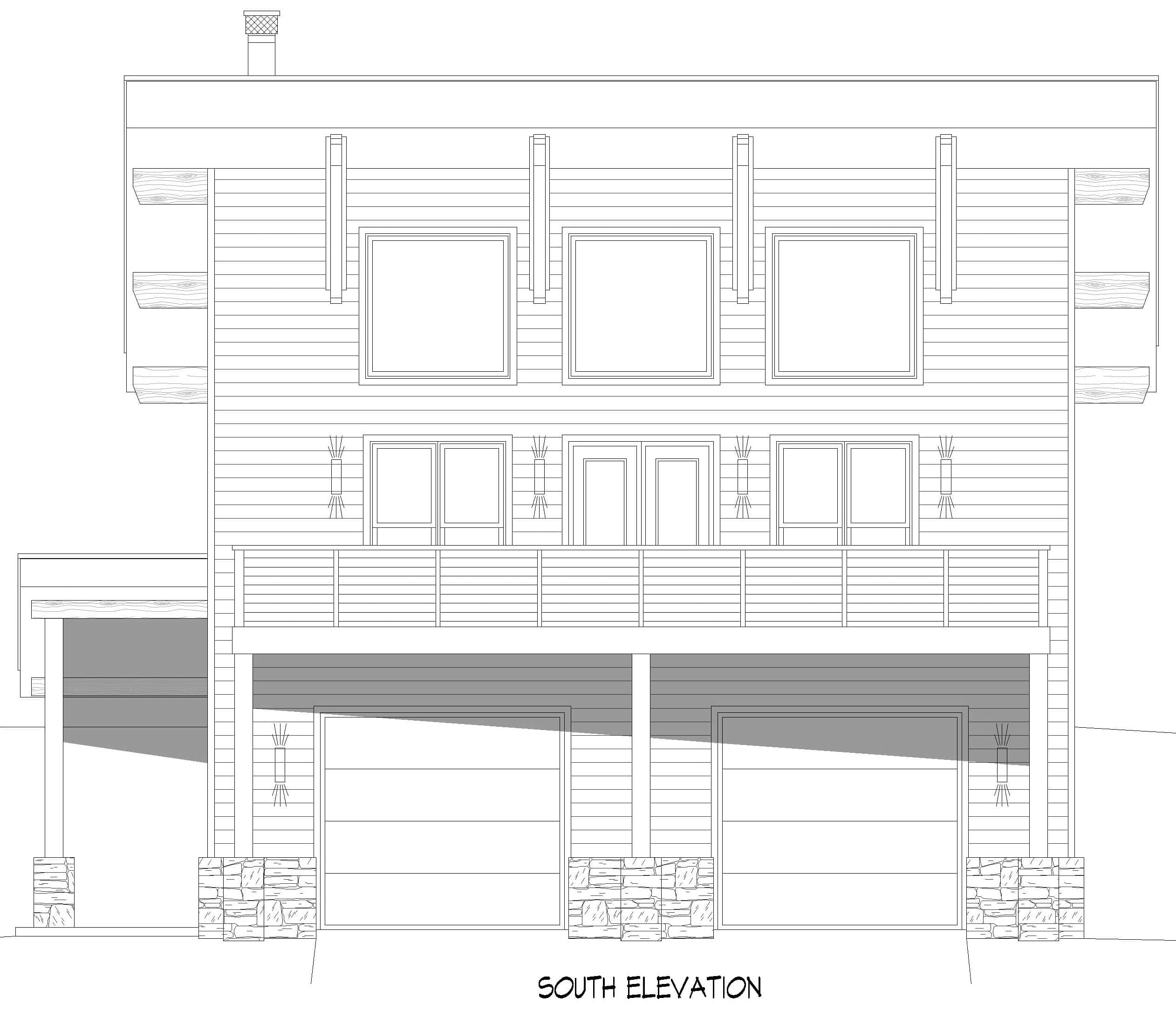 Home Plan Front Elevation of this 2-Bedroom,1488 Sq Ft Plan -196-1965