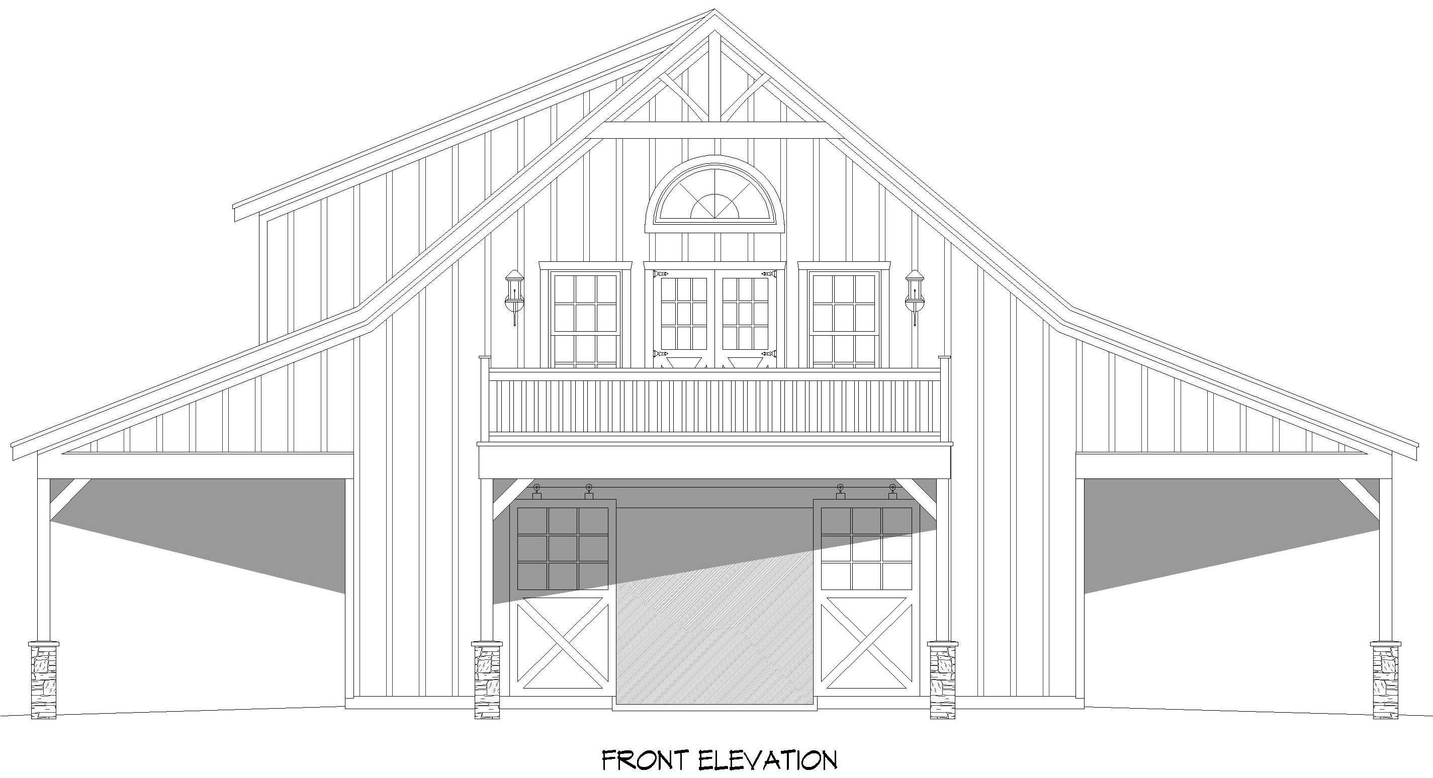 Home Plan Front Elevation of this 4-Bedroom,1846 Sq Ft Plan -196-1966