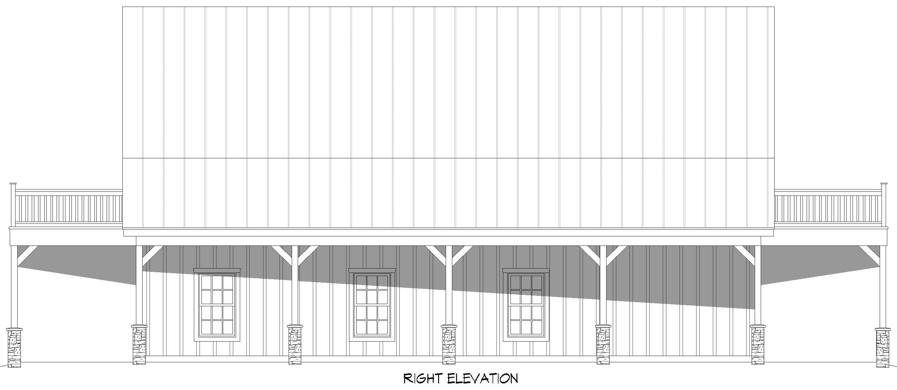 Home Plan Right Elevation of this 4-Bedroom,1846 Sq Ft Plan -196-1966