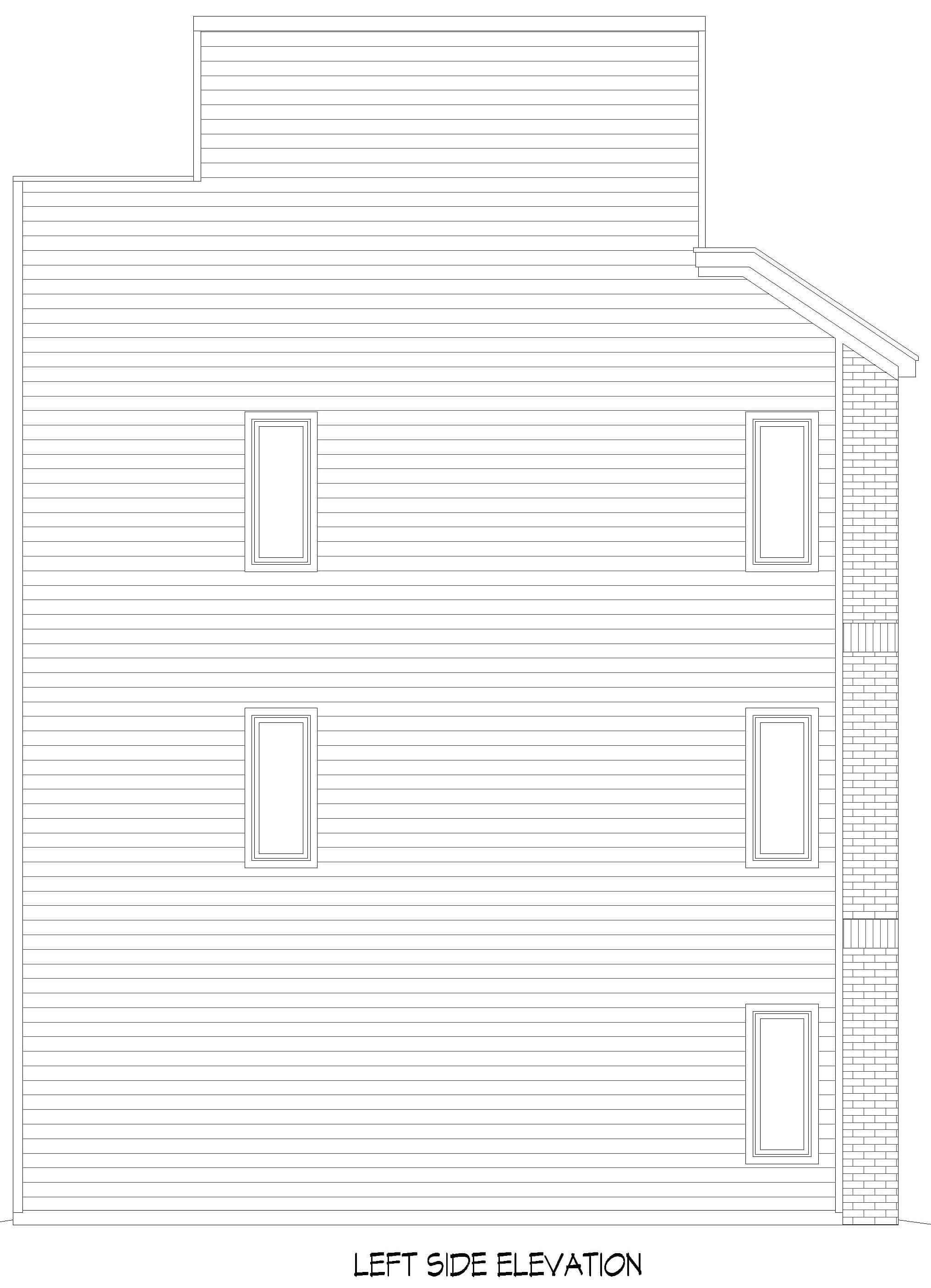 Home Plan Left Elevation of this 3-Bedroom,2008 Sq Ft Plan -196-1967