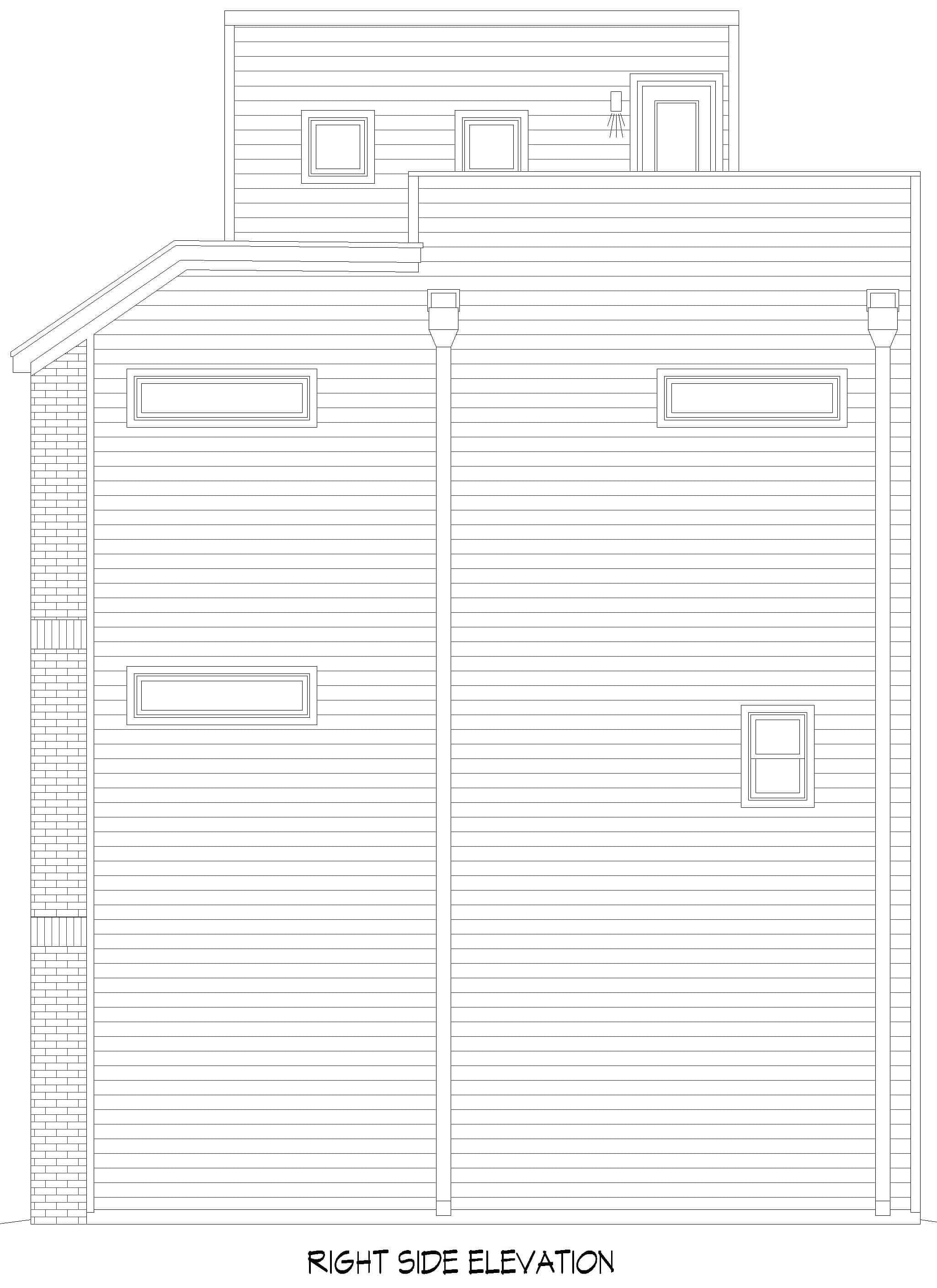 Home Plan Right Elevation of this 3-Bedroom,2008 Sq Ft Plan -196-1967
