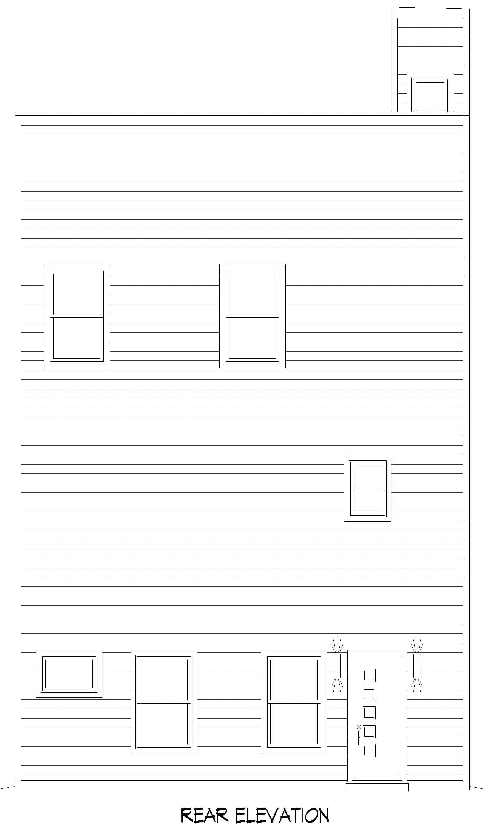 Home Plan Rear Elevation of this 3-Bedroom,2008 Sq Ft Plan -196-1967