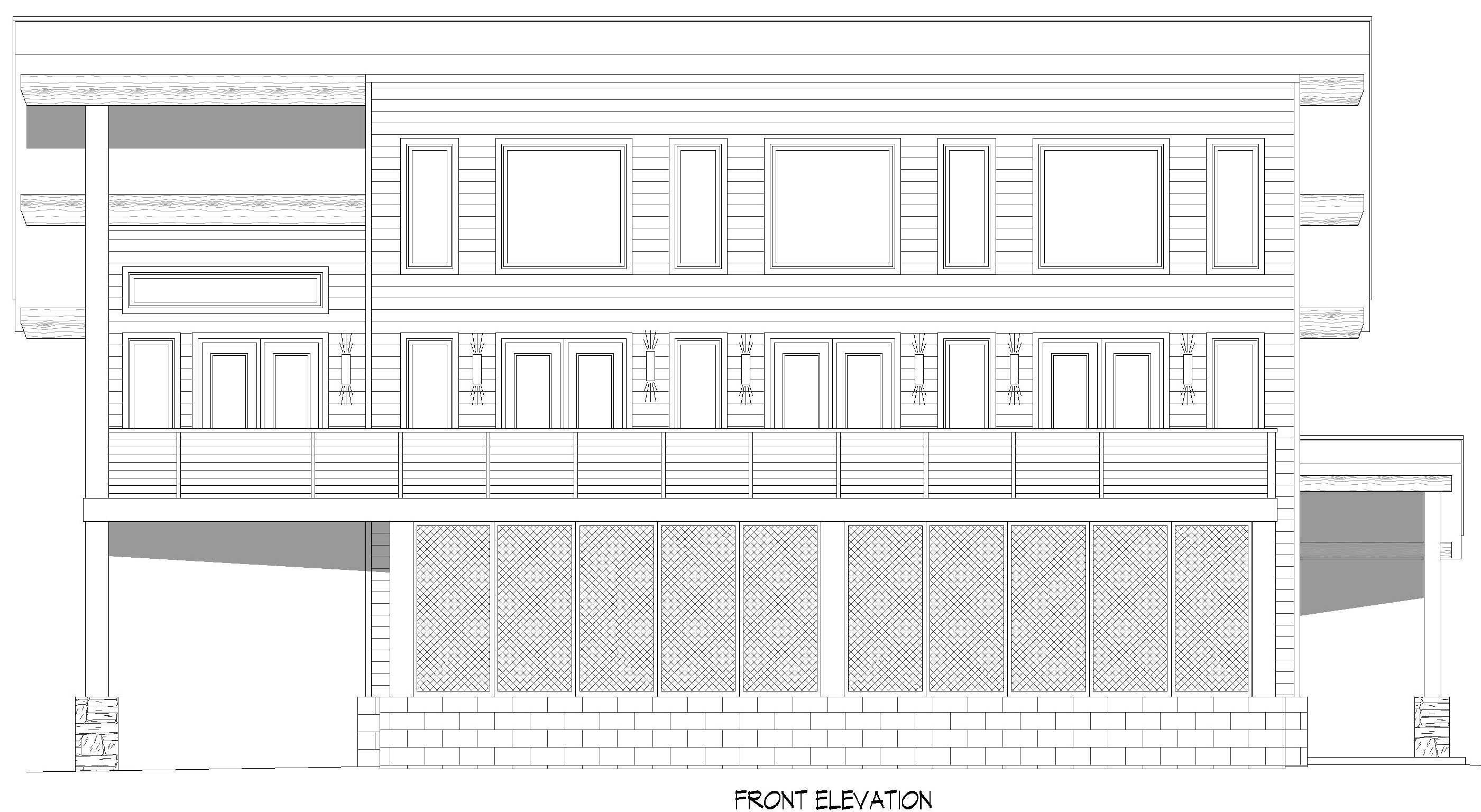 Home Plan Front Elevation of this 3-Bedroom,2224 Sq Ft Plan -196-1968