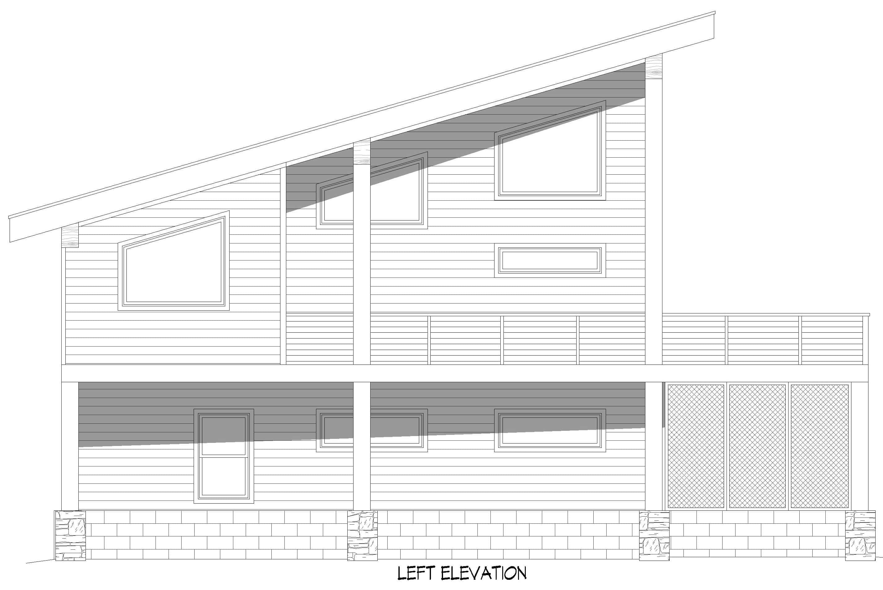 Home Plan Left Elevation of this 3-Bedroom,2224 Sq Ft Plan -196-1968