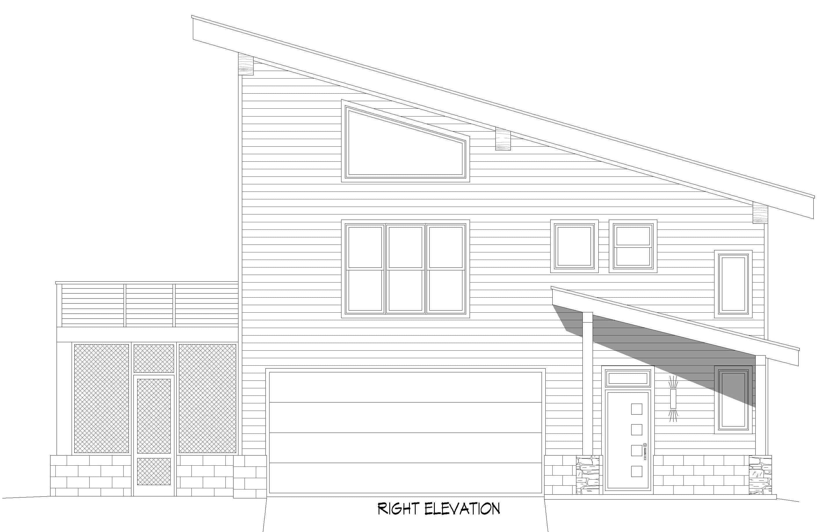 Home Plan Right Elevation of this 3-Bedroom,2224 Sq Ft Plan -196-1968