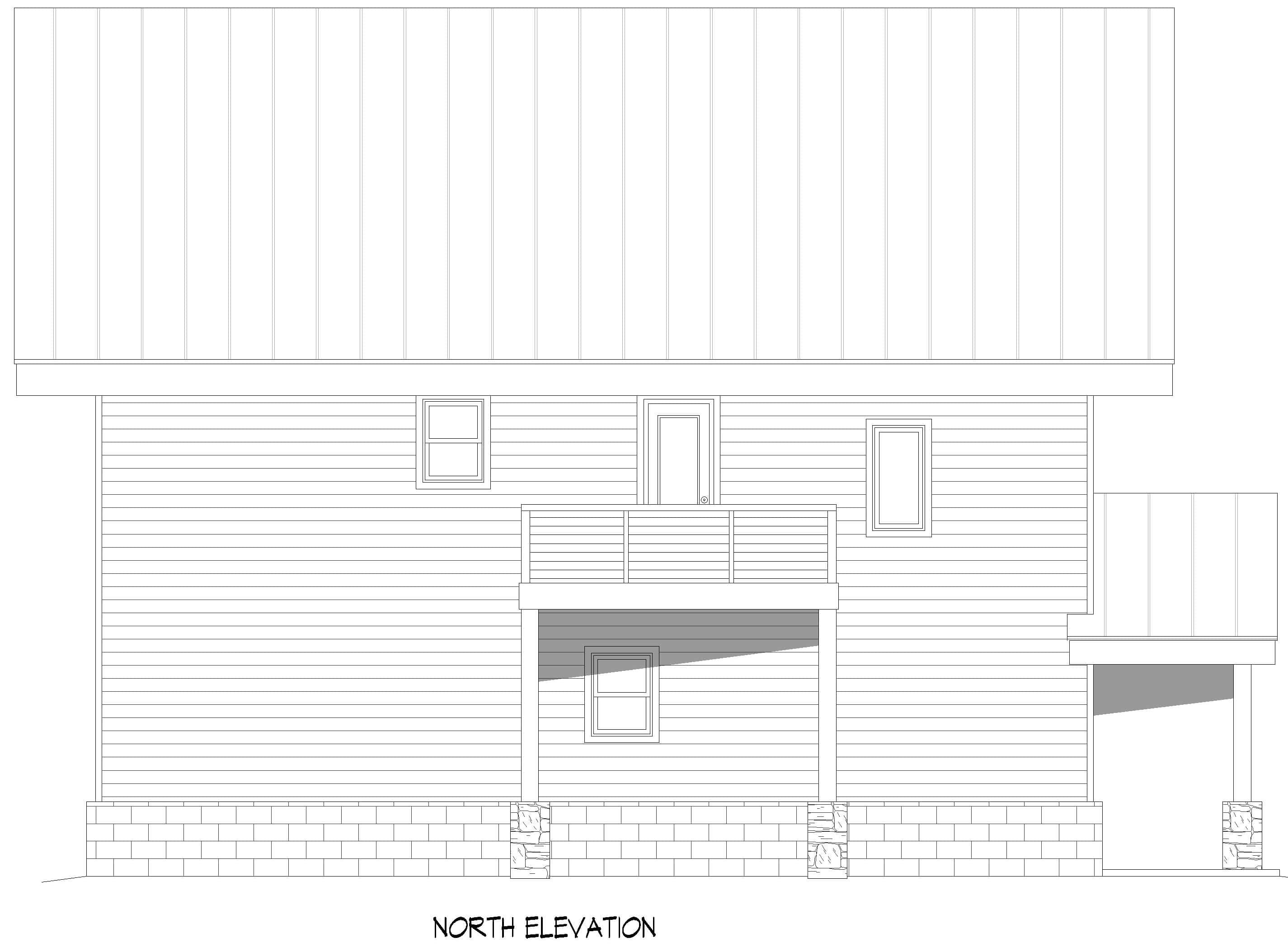 Home Plan Rear Elevation of this 2-Bedroom,1803 Sq Ft Plan -196-1969