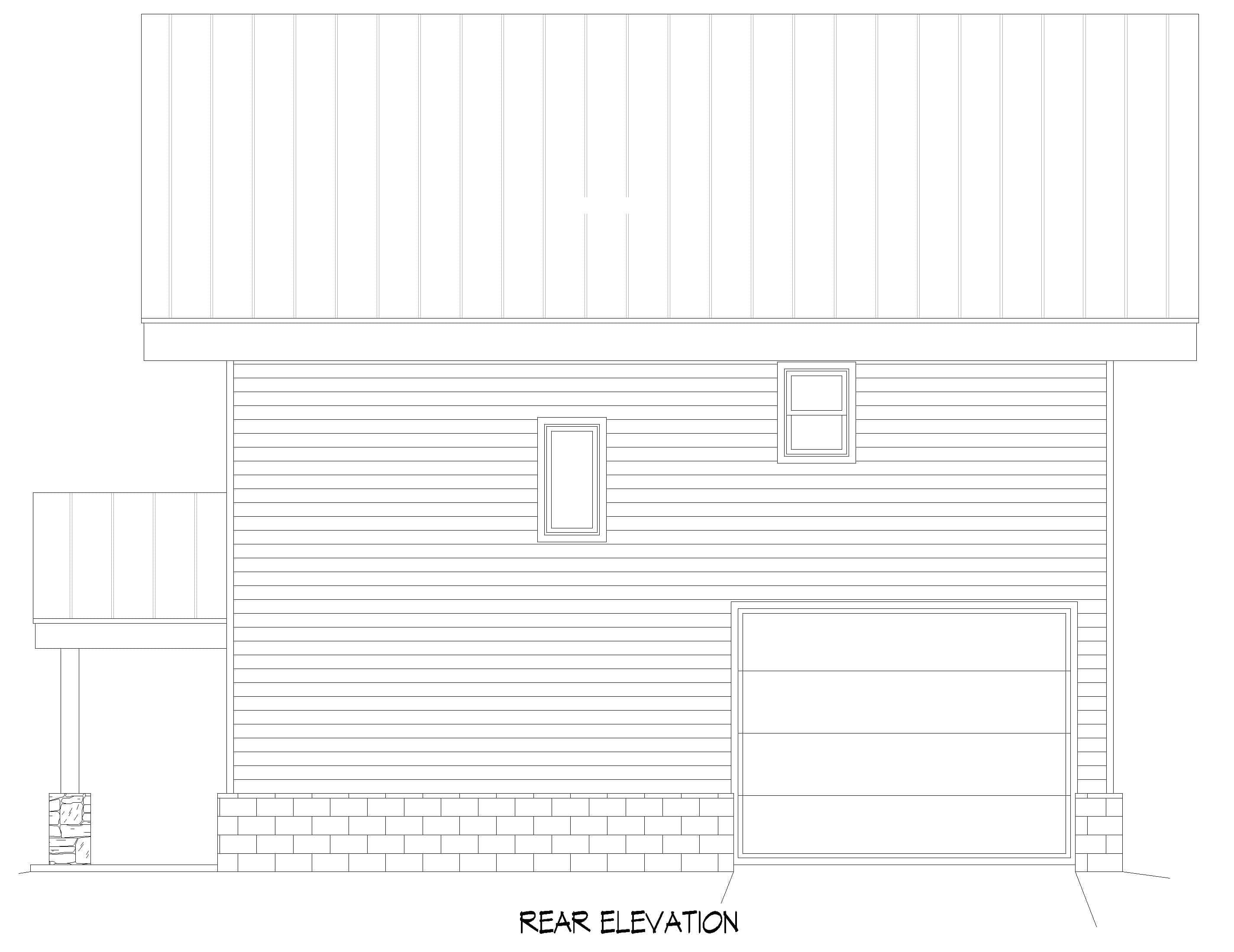 Home Plan Rear Elevation of this 2-Bedroom,1715 Sq Ft Plan -196-1970