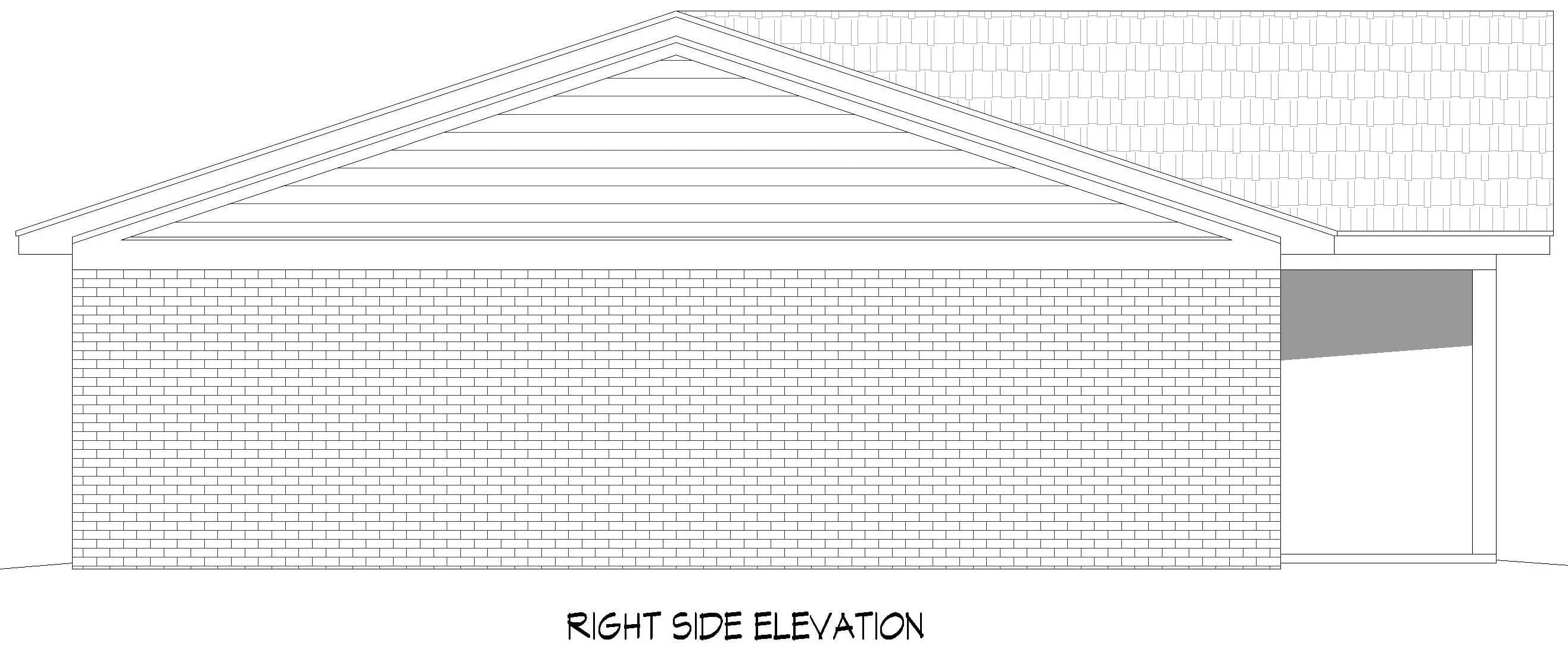 Home Plan Right Elevation of this 0-Bedroom,558 Sq Ft Plan -196-1972