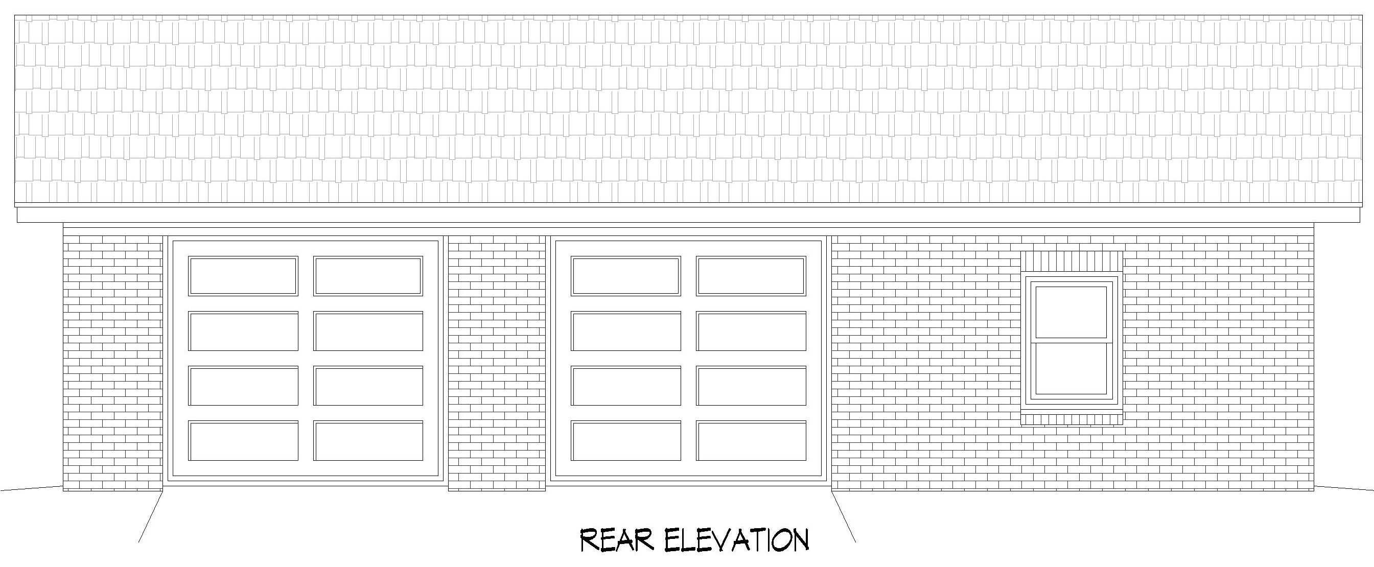 Home Plan Rear Elevation of this 0-Bedroom,558 Sq Ft Plan -196-1972