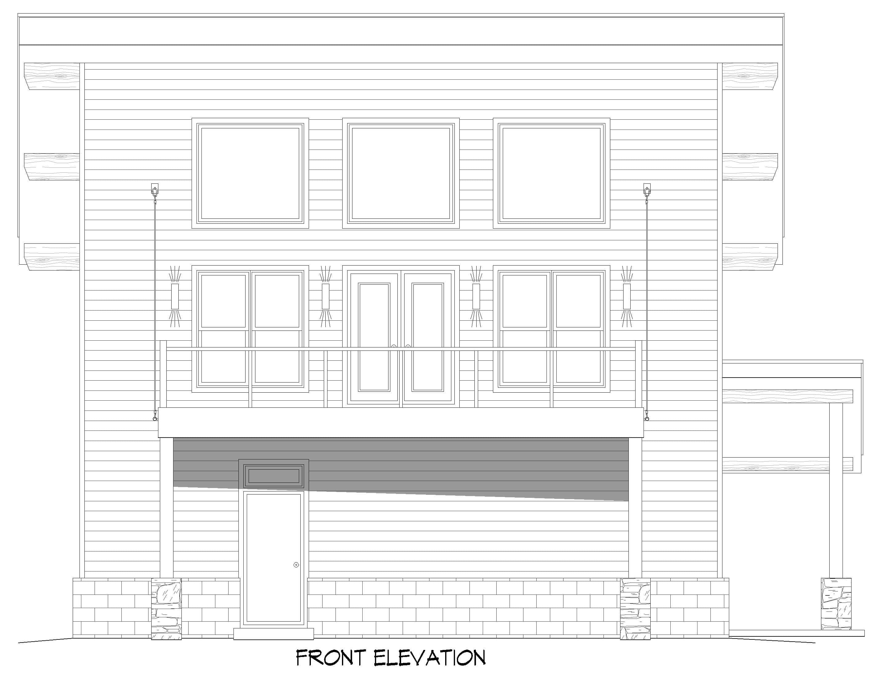 Home Plan Front Elevation of this 3-Bedroom,1737 Sq Ft Plan -196-1973