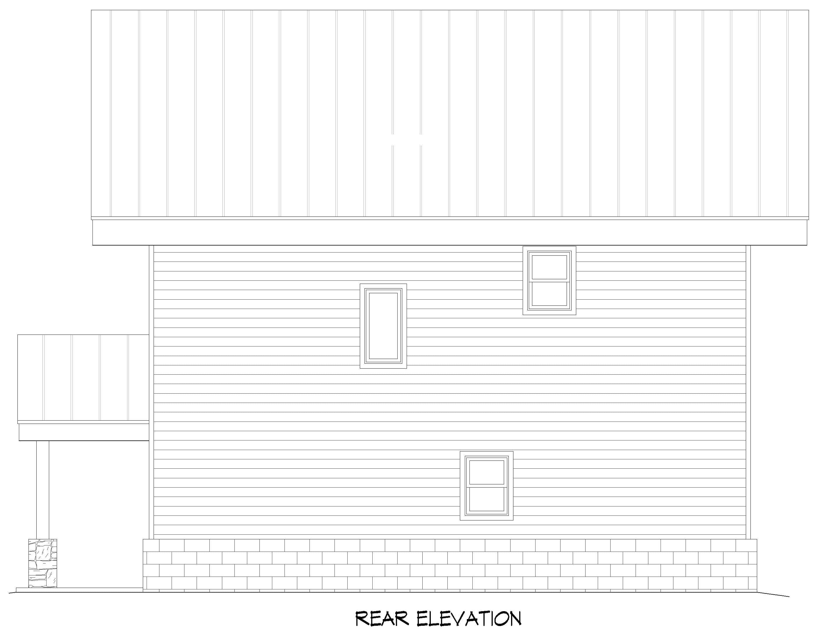 Home Plan Rear Elevation of this 3-Bedroom,1737 Sq Ft Plan -196-1973