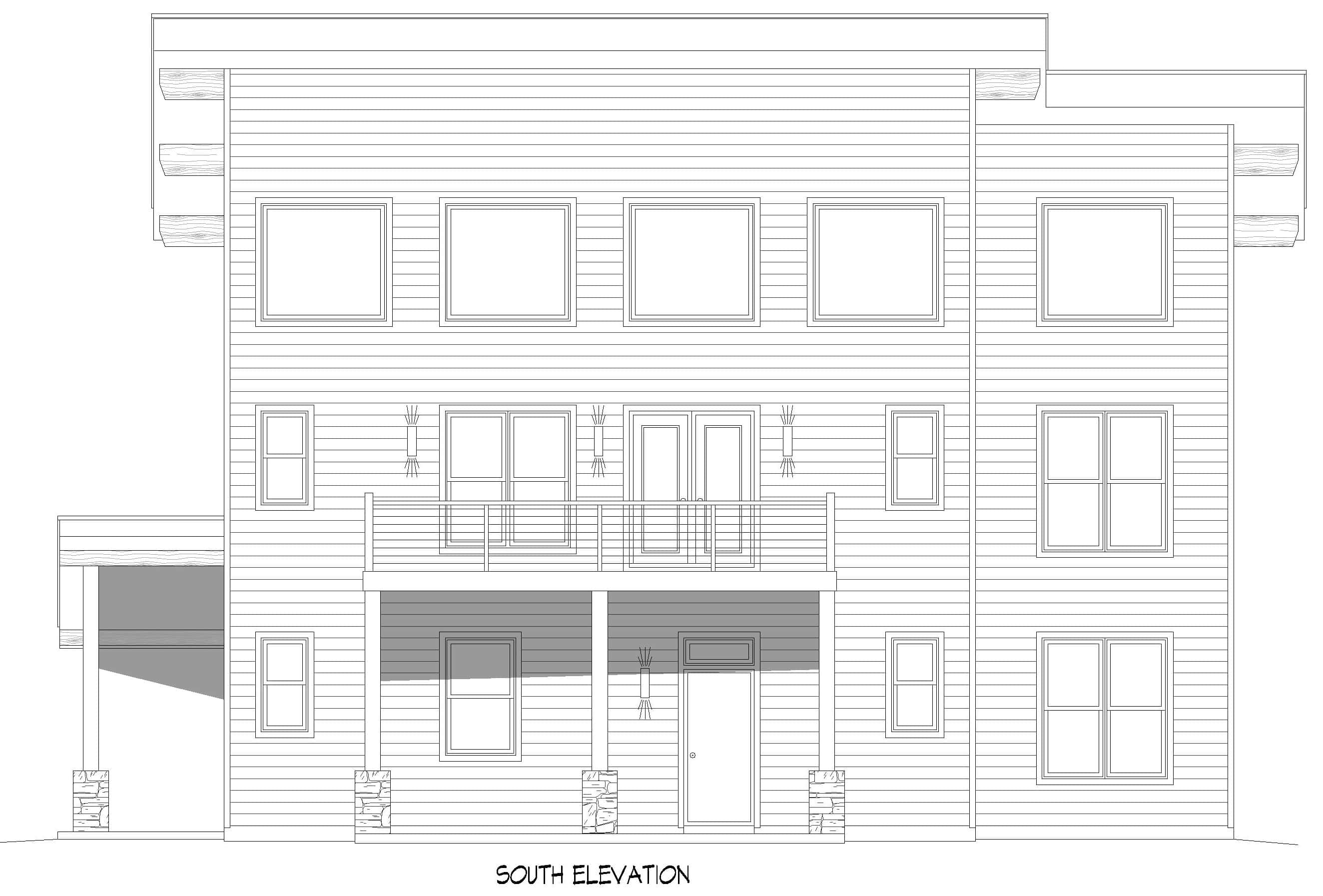 Home Plan Front Elevation of this 3-Bedroom,2147 Sq Ft Plan -196-1975