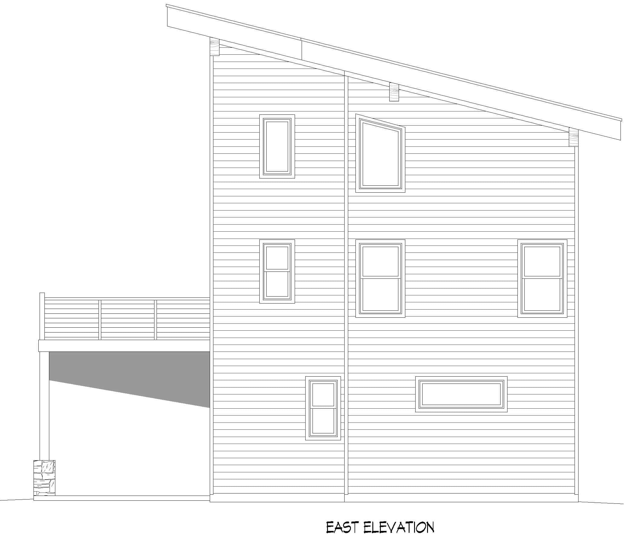 Home Plan Left Elevation of this 3-Bedroom,2147 Sq Ft Plan -196-1975