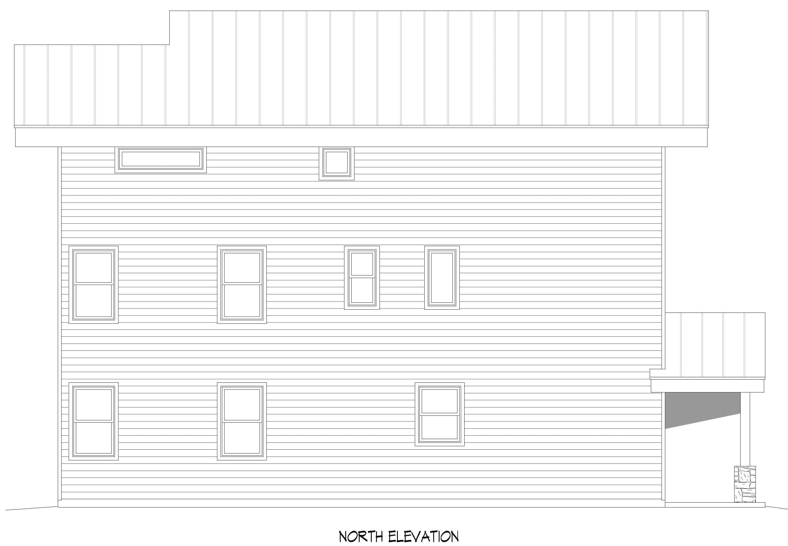 Home Plan Rear Elevation of this 3-Bedroom,2147 Sq Ft Plan -196-1975