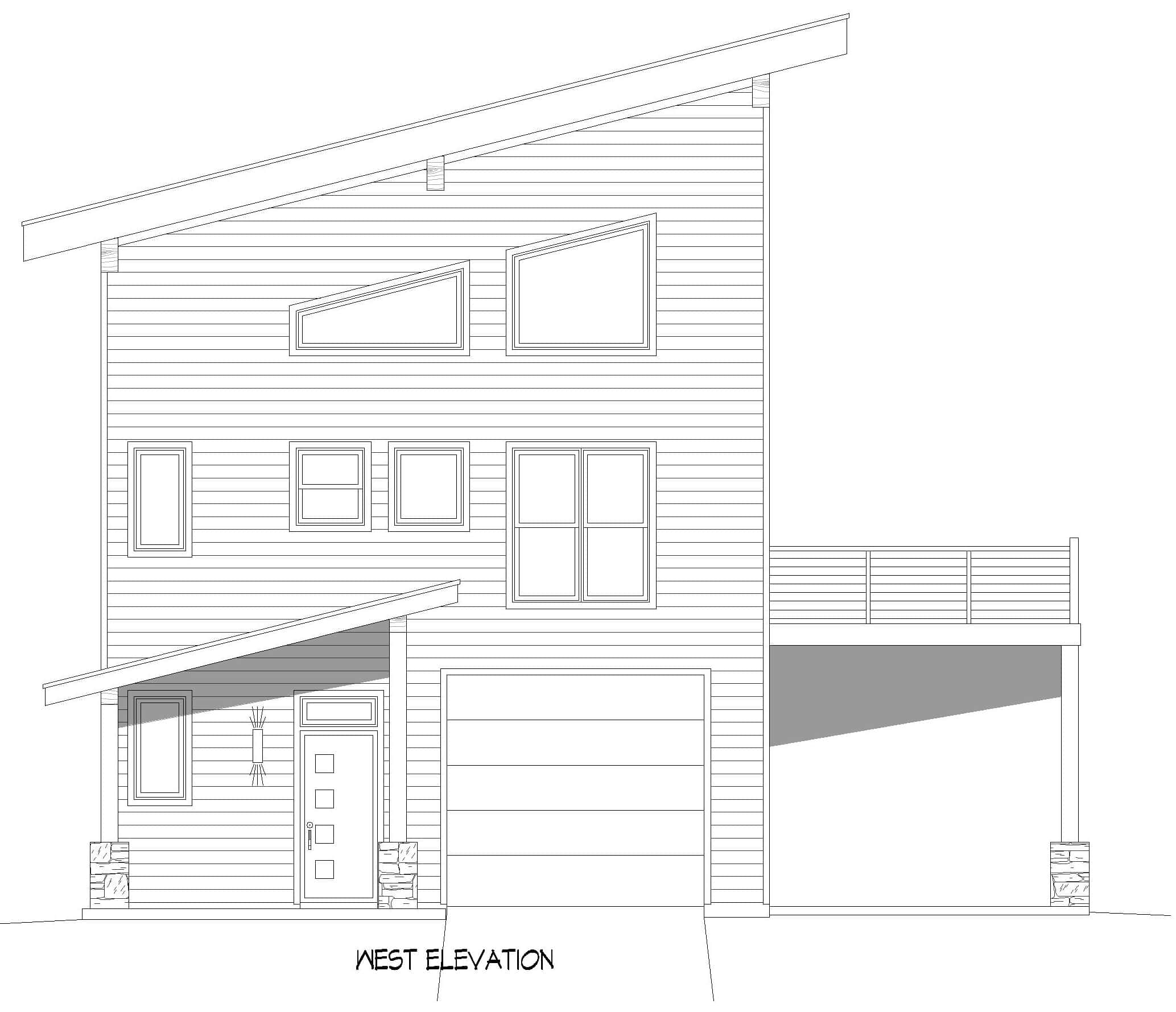 Home Plan Right Elevation of this 3-Bedroom,2147 Sq Ft Plan -196-1975