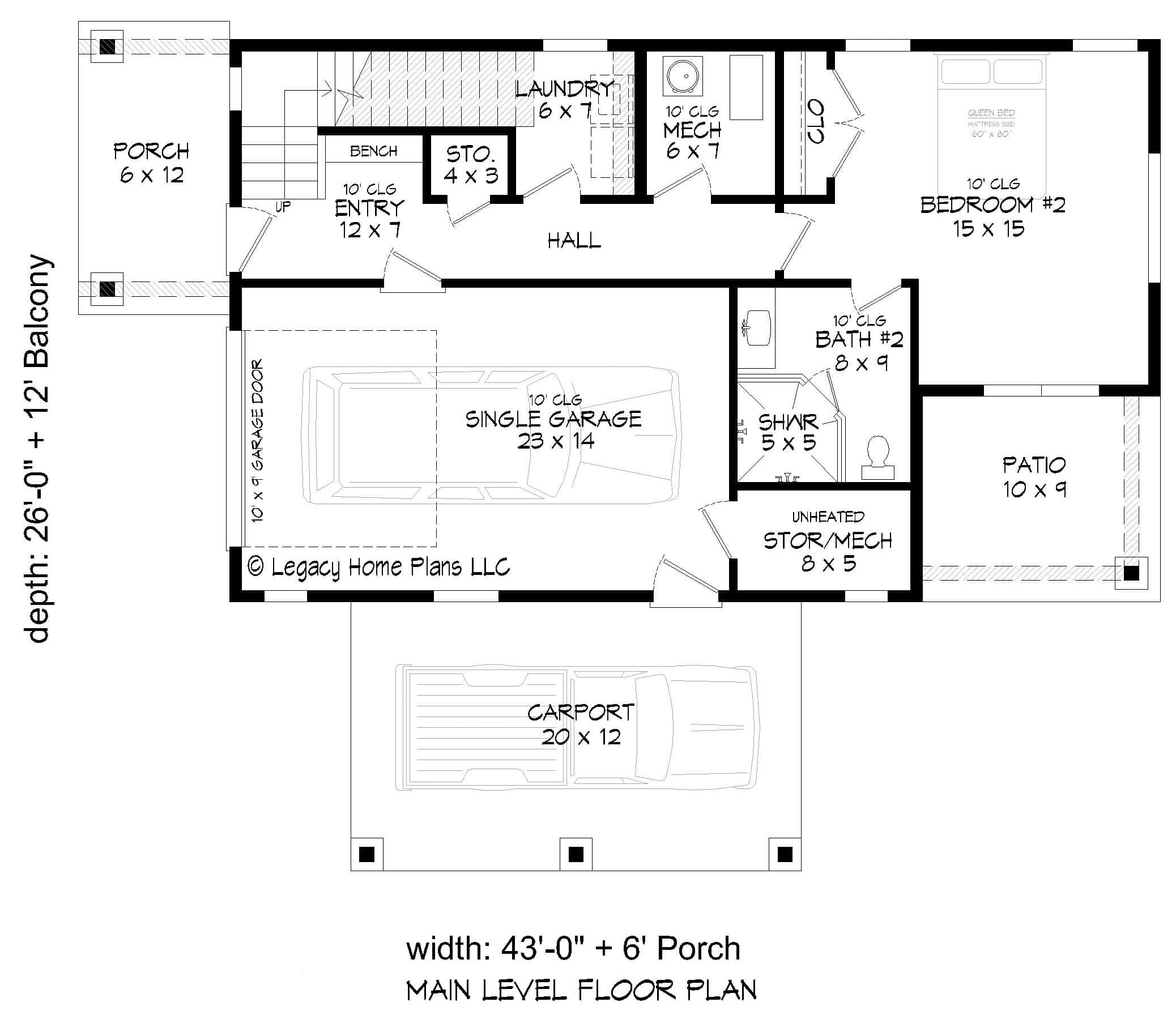 Main Level of Modern Plan #196-1976