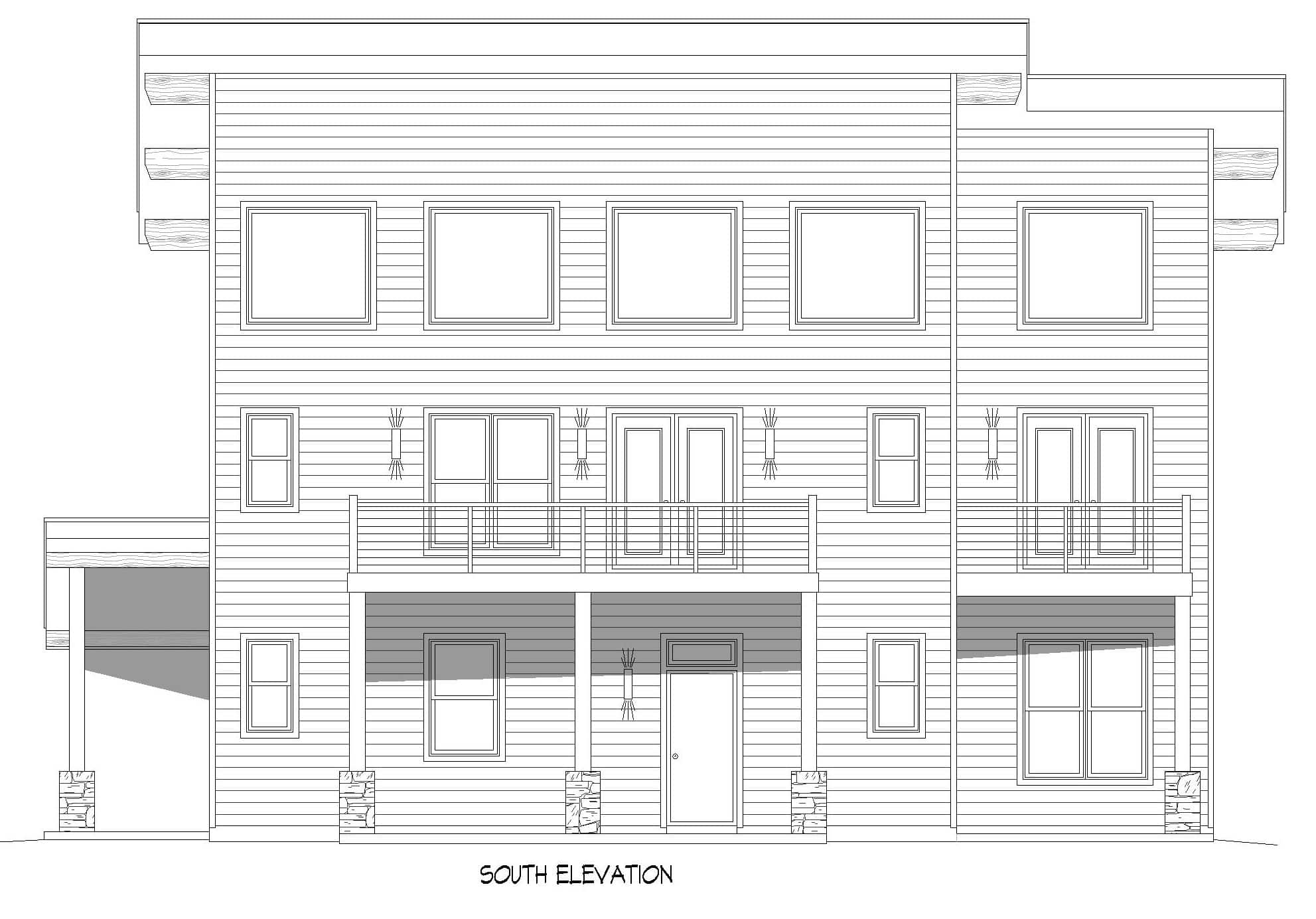 Home Plan Front Elevation of this 3-Bedroom,2147 Sq Ft Plan -196-1976