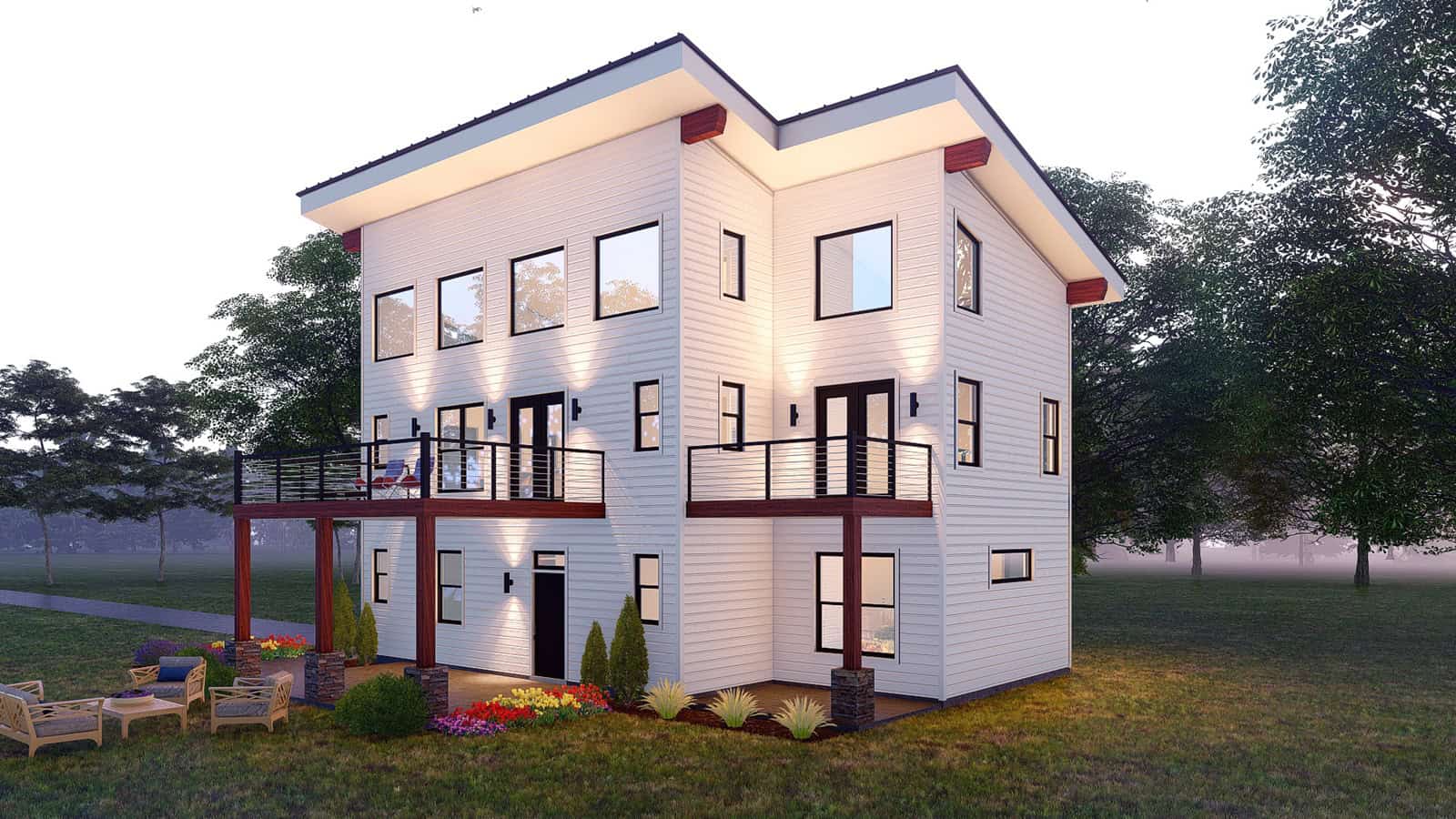 Front View of this 3-Bedroom,2147 Sq Ft Plan -196-1976