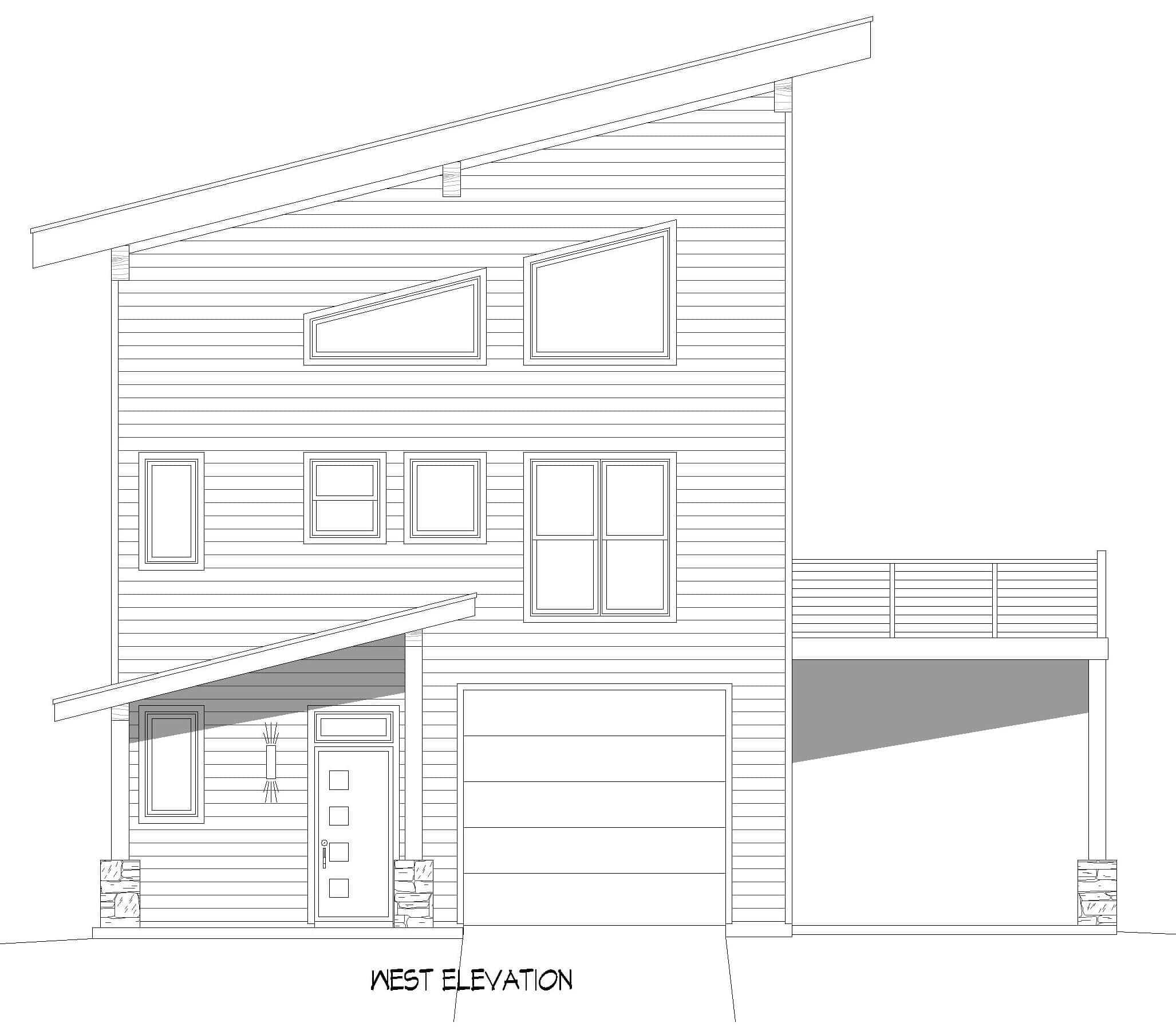 Home Plan Right Elevation of this 3-Bedroom,2147 Sq Ft Plan -196-1976