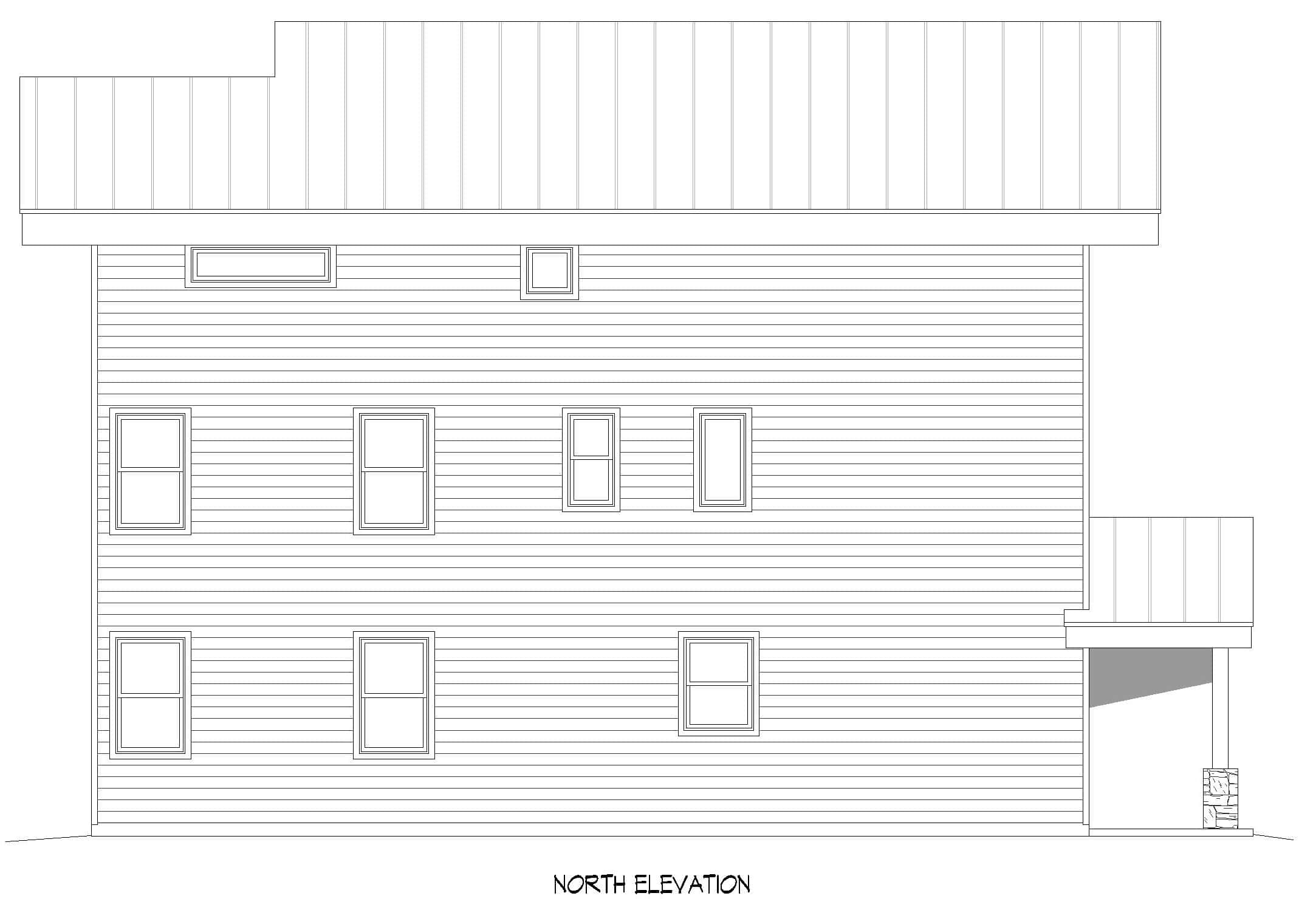 Home Plan Rear Elevation of this 3-Bedroom,2147 Sq Ft Plan -196-1976