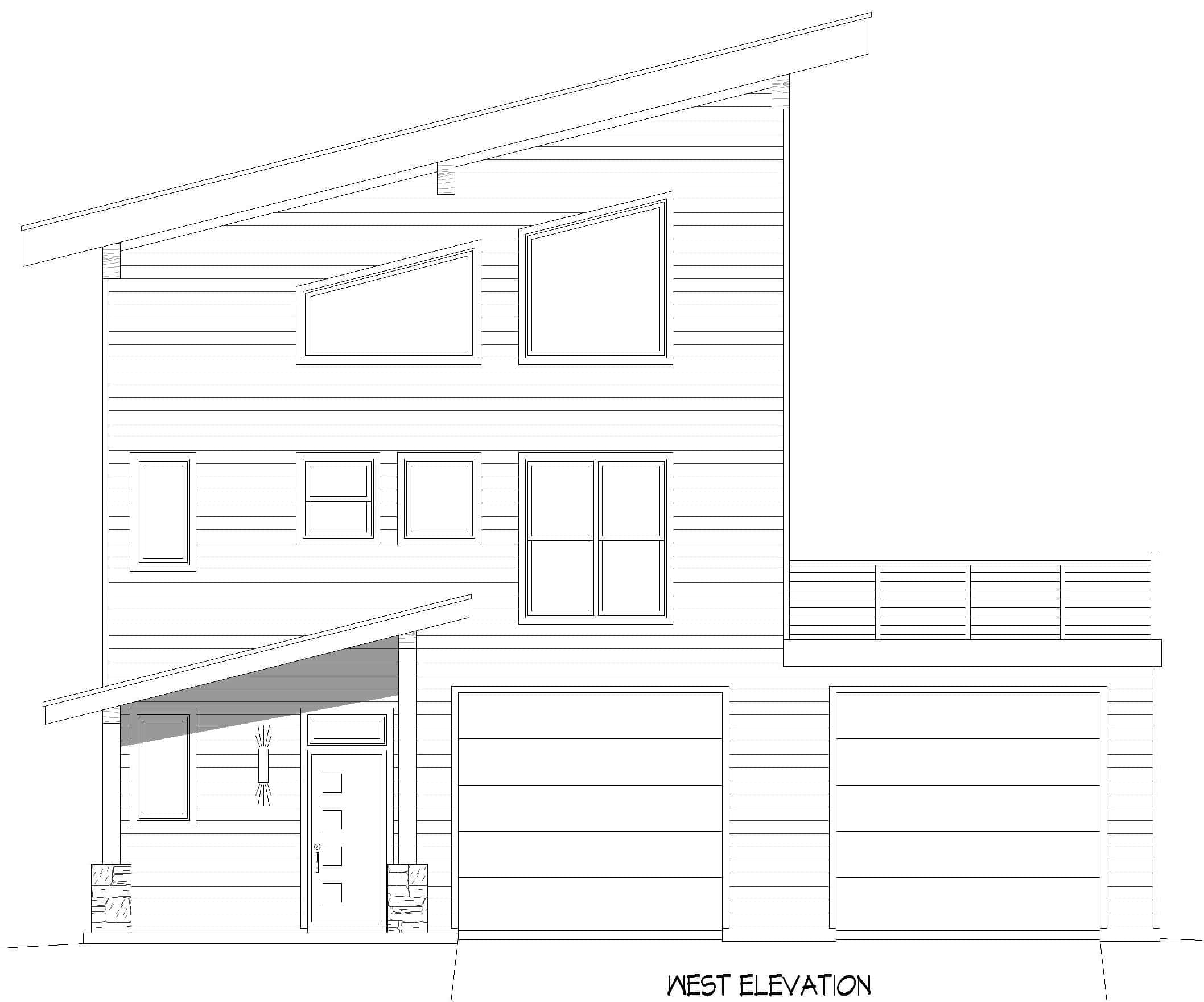 Home Plan Right Elevation of this 3-Bedroom,2147 Sq Ft Plan -196-1977