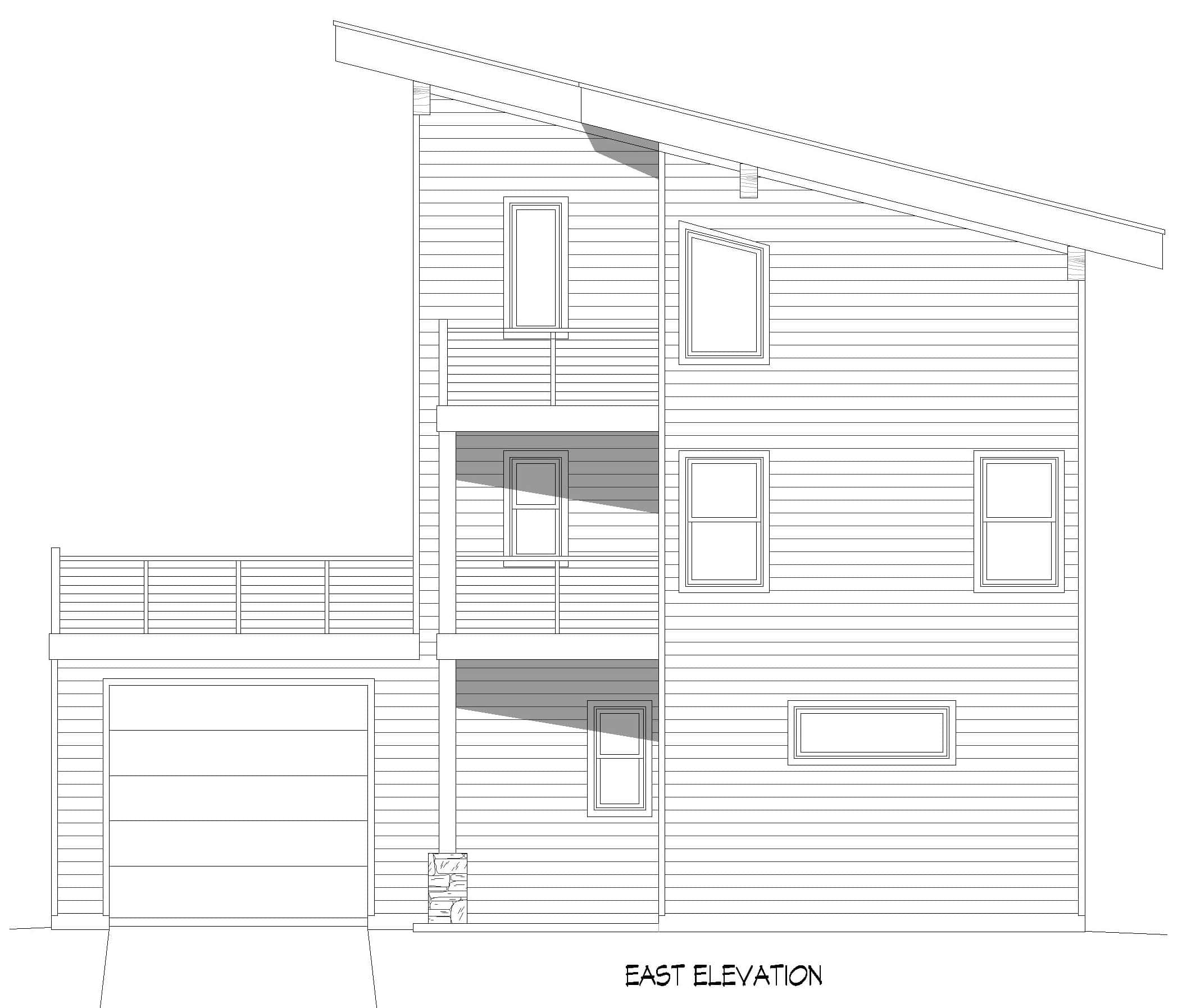 Home Plan Left Elevation of this 3-Bedroom,2147 Sq Ft Plan -196-1977