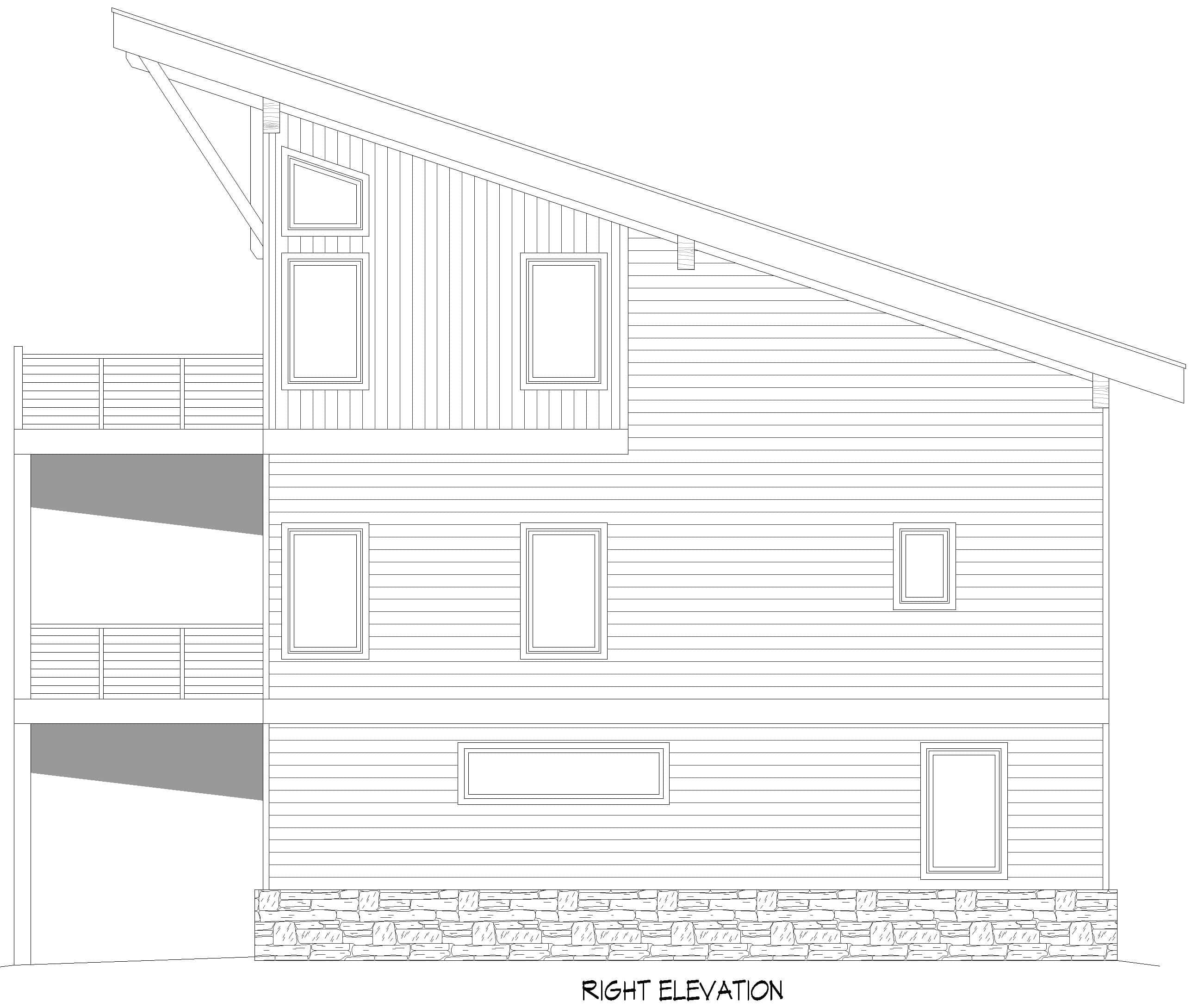 Home Plan Right Elevation of this 3-Bedroom,3009 Sq Ft Plan -196-1978